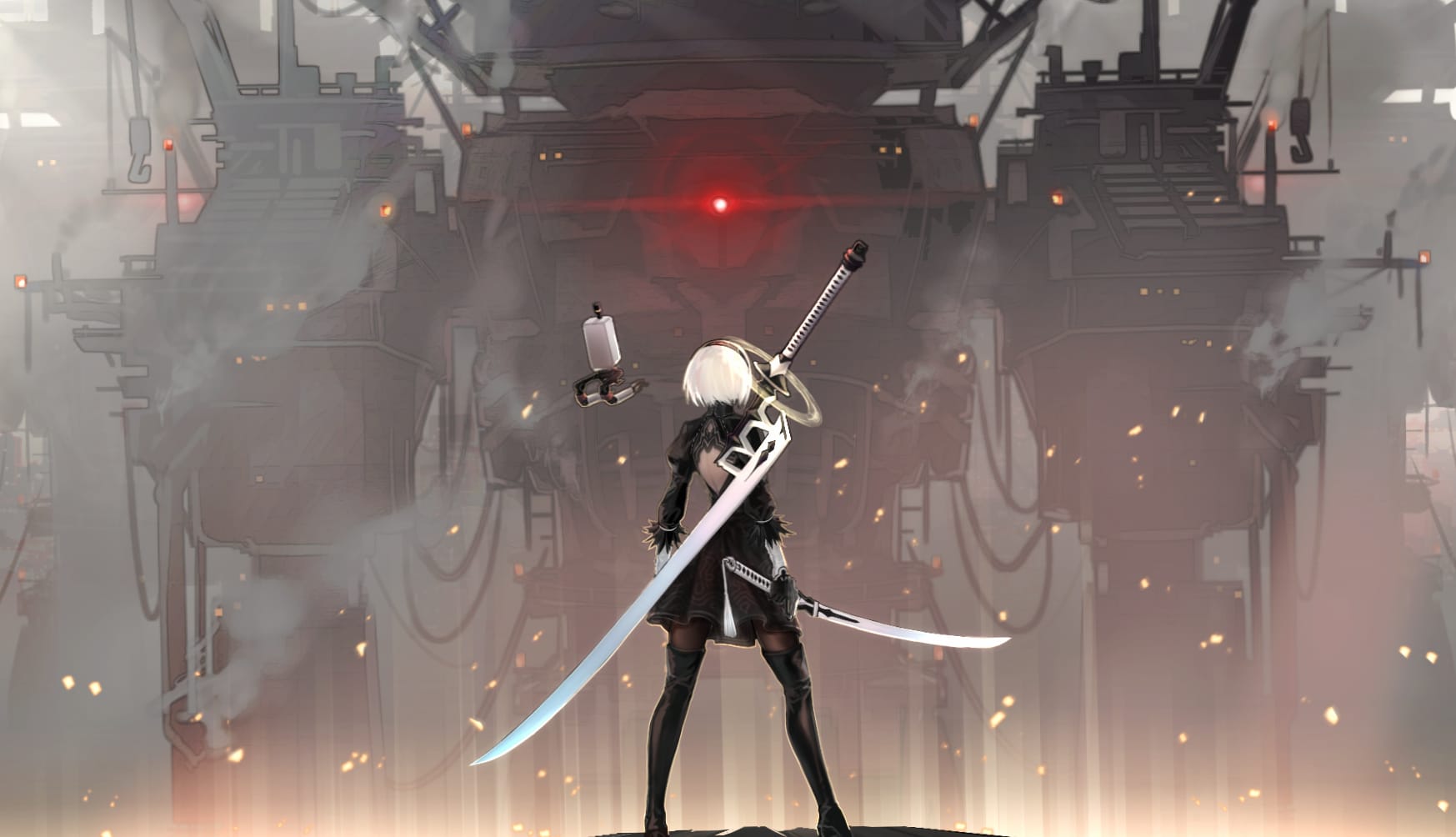 NieR Automata 2B - Epic Showdown wallpapers HD quality