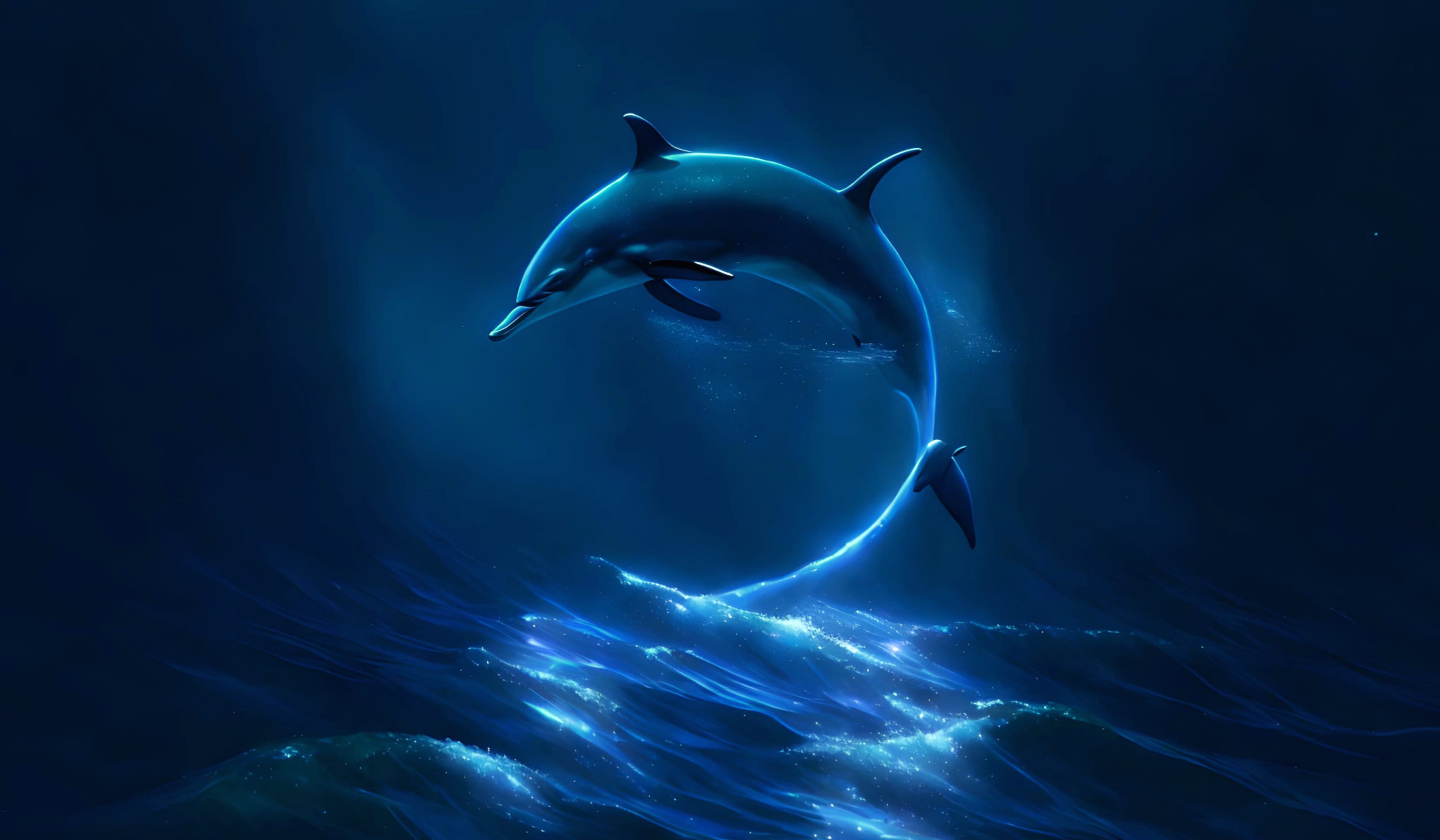 Night Dolphin jumping in the sea wallpapers HD Night Dolphin jumping in the sea wallpapers HD quality