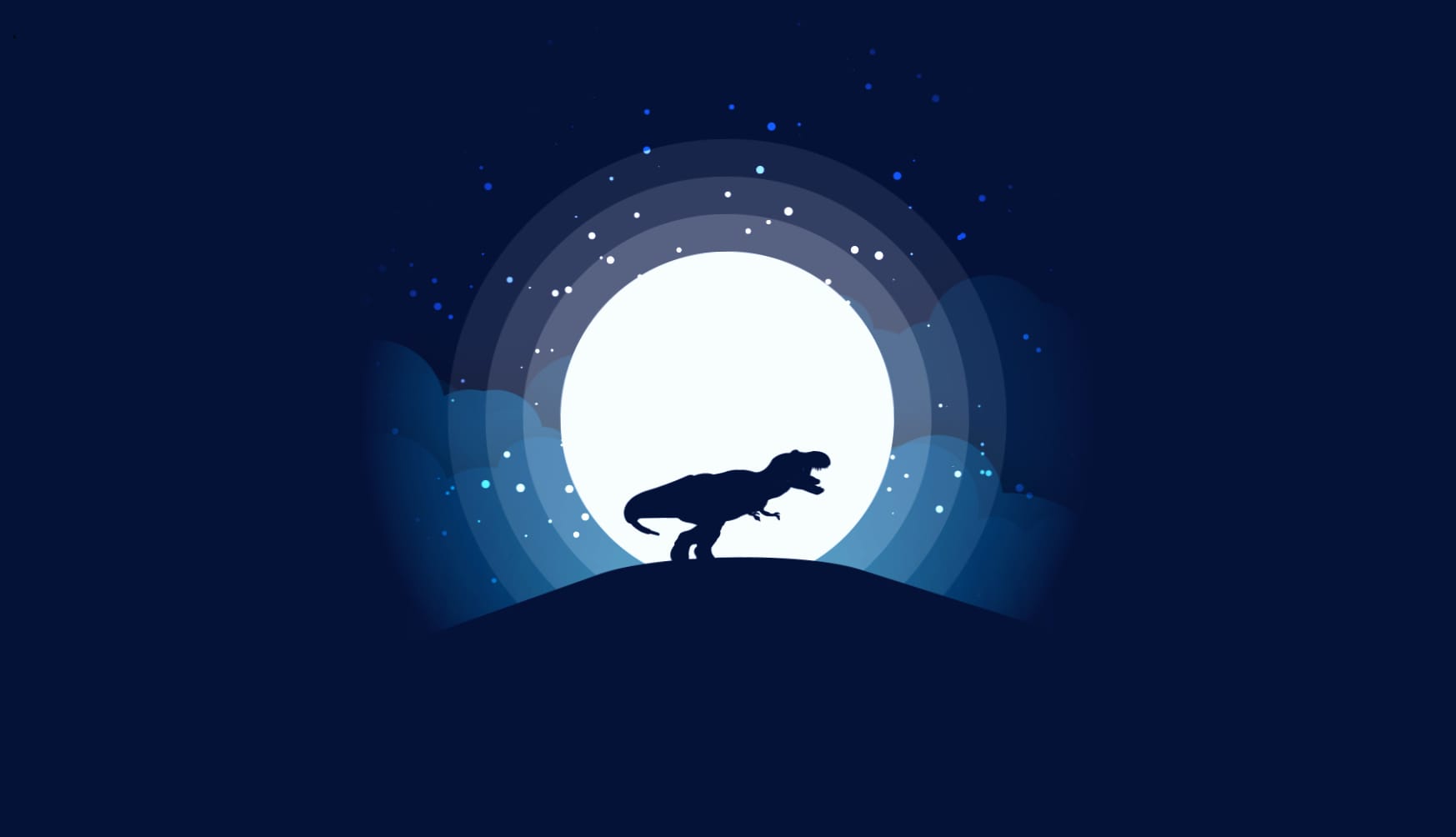 Night Moon T-Rex at 2048 x 2048 iPad size wallpapers HD quality