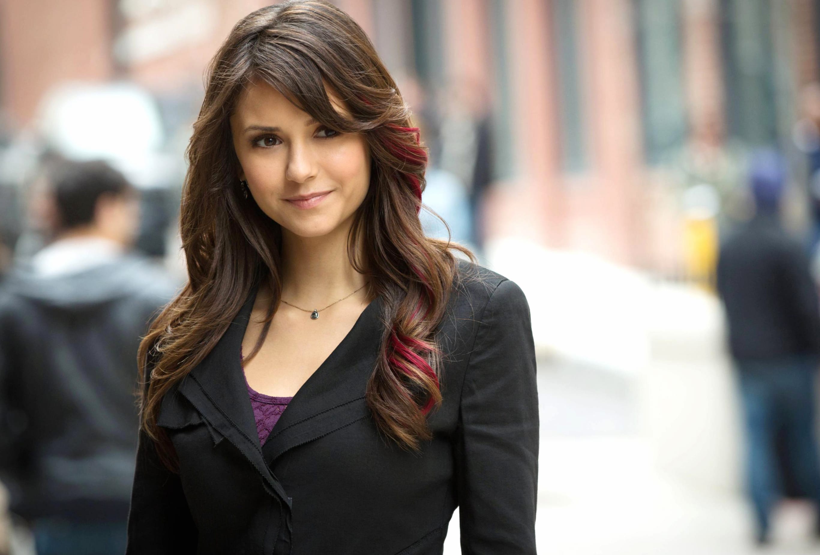 Nina Dobrev A Captivating Celebrity Moment at 1600 x 900 HD size wallpapers HD quality