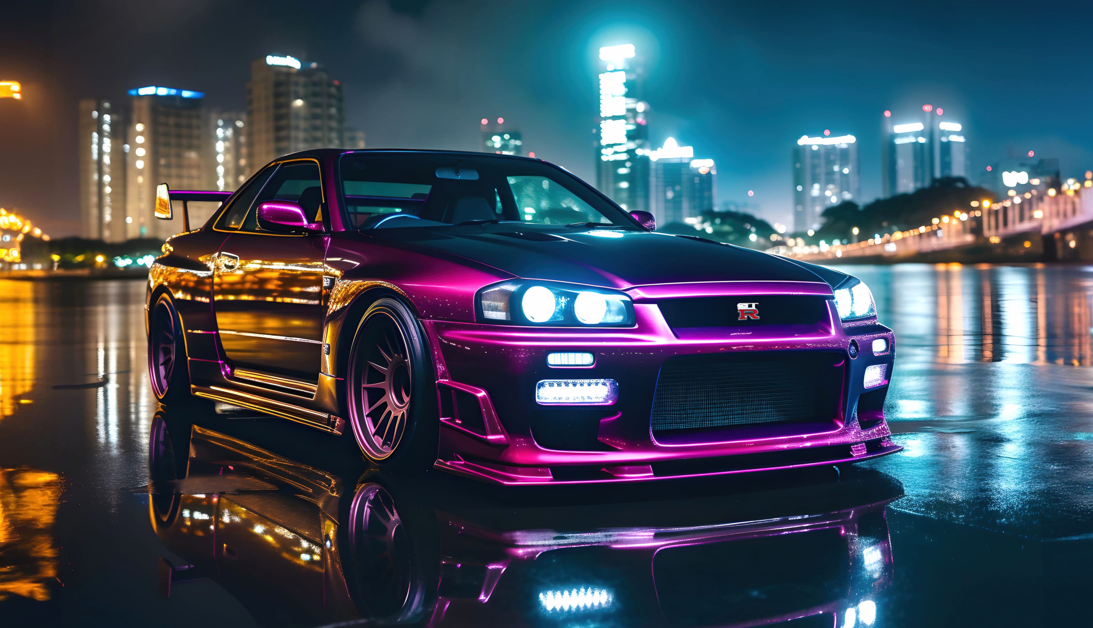 Nissan Skyline GT-R R34 AI art wallpapers HD quality