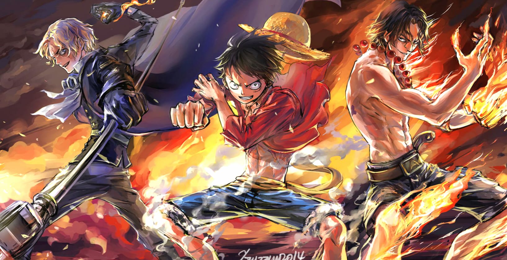 One Piece Flames of Brotherhood wallpapers HD quality