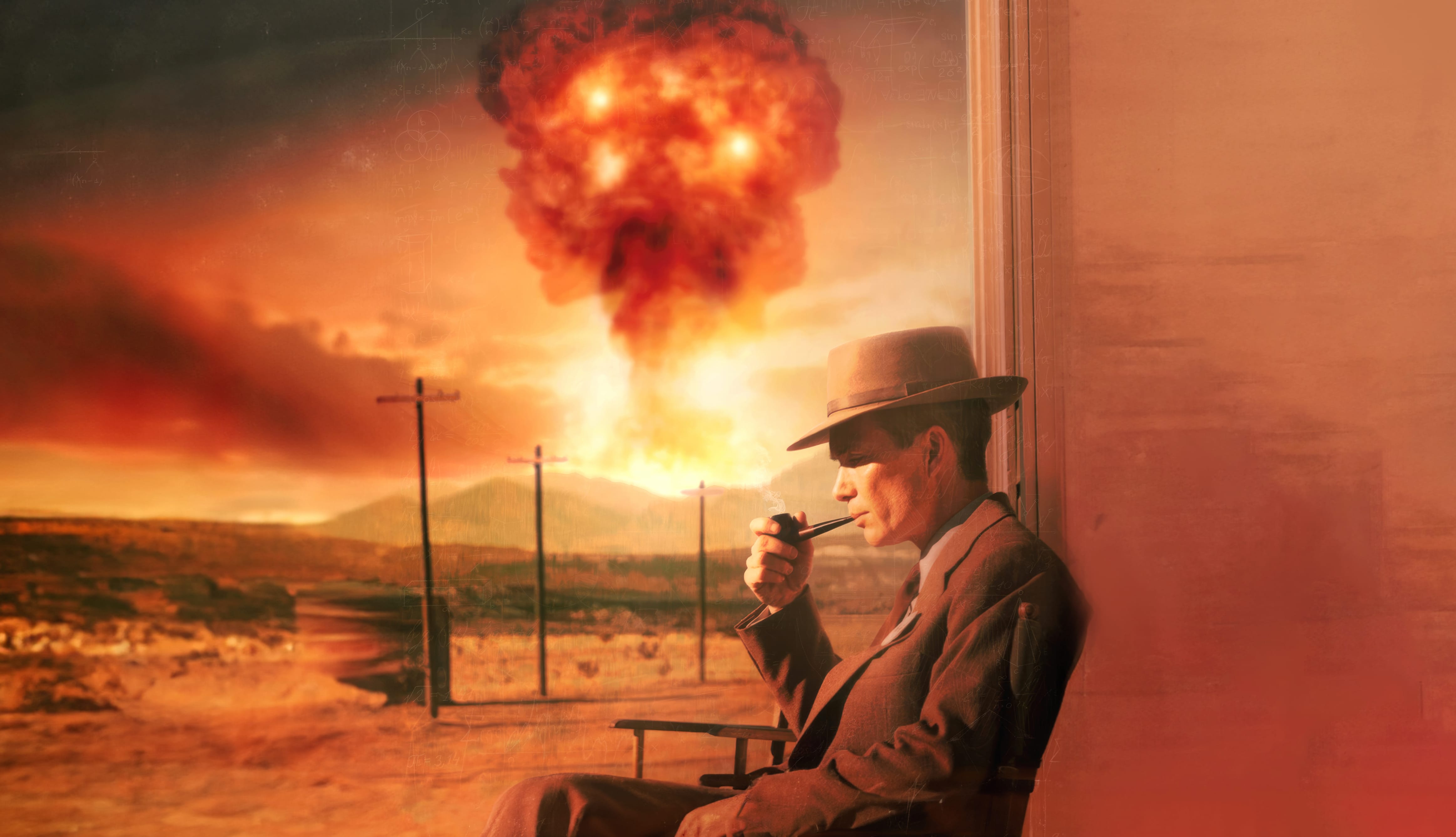 Oppenheimer Movie Featuring Cillian Murphy and Nuke Explosion at 750 x 1334 iPhone 6 size wallpapers HD quality