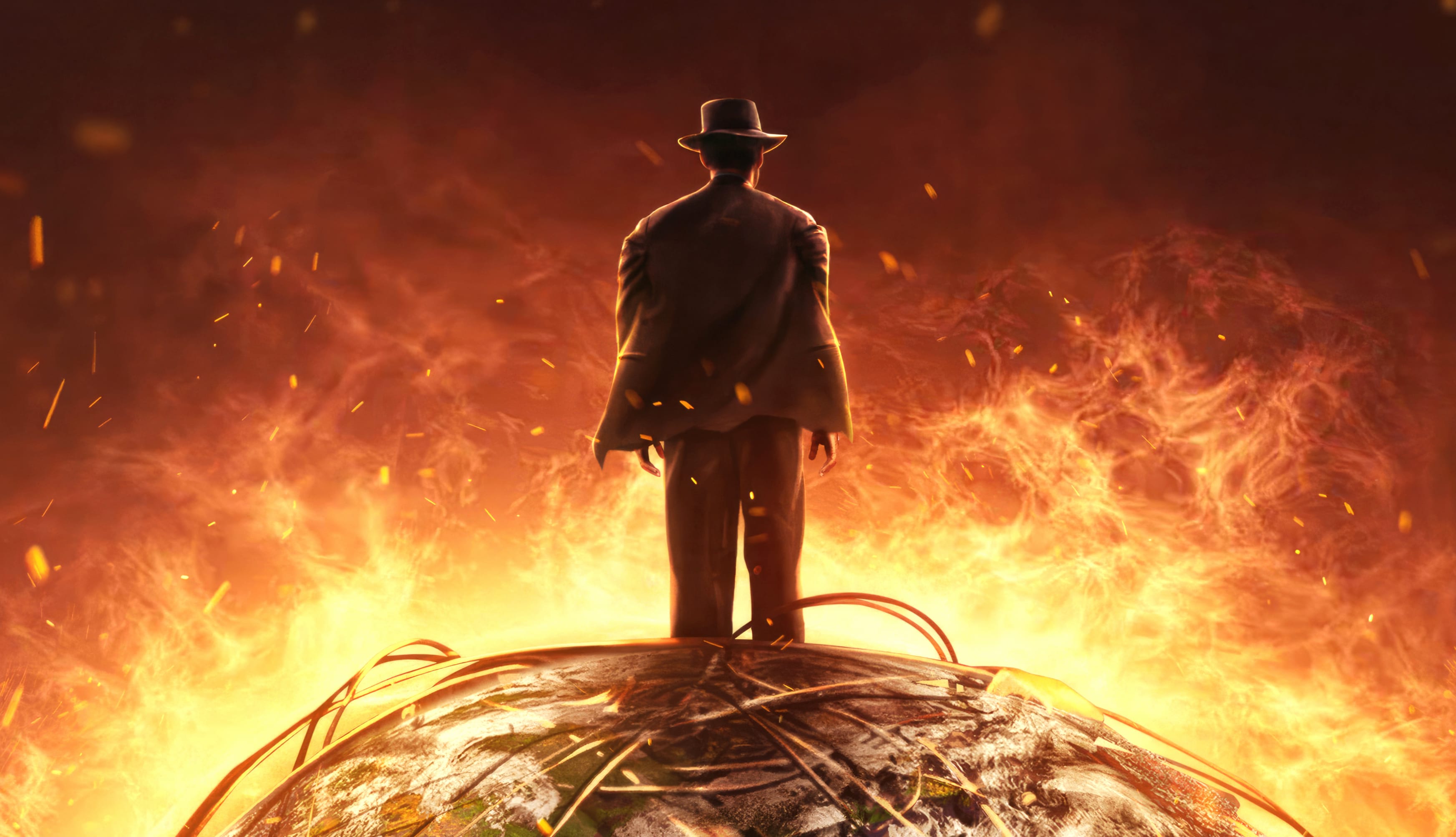 Oppenheimer Movie – Fiery Backdrop at 640 x 1136 iPhone 5 size wallpapers HD quality