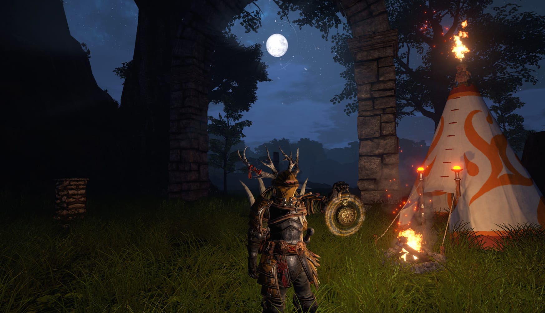 Outward Game Moonlit Campsite at 1920 x 1080 HD size wallpapers HD quality