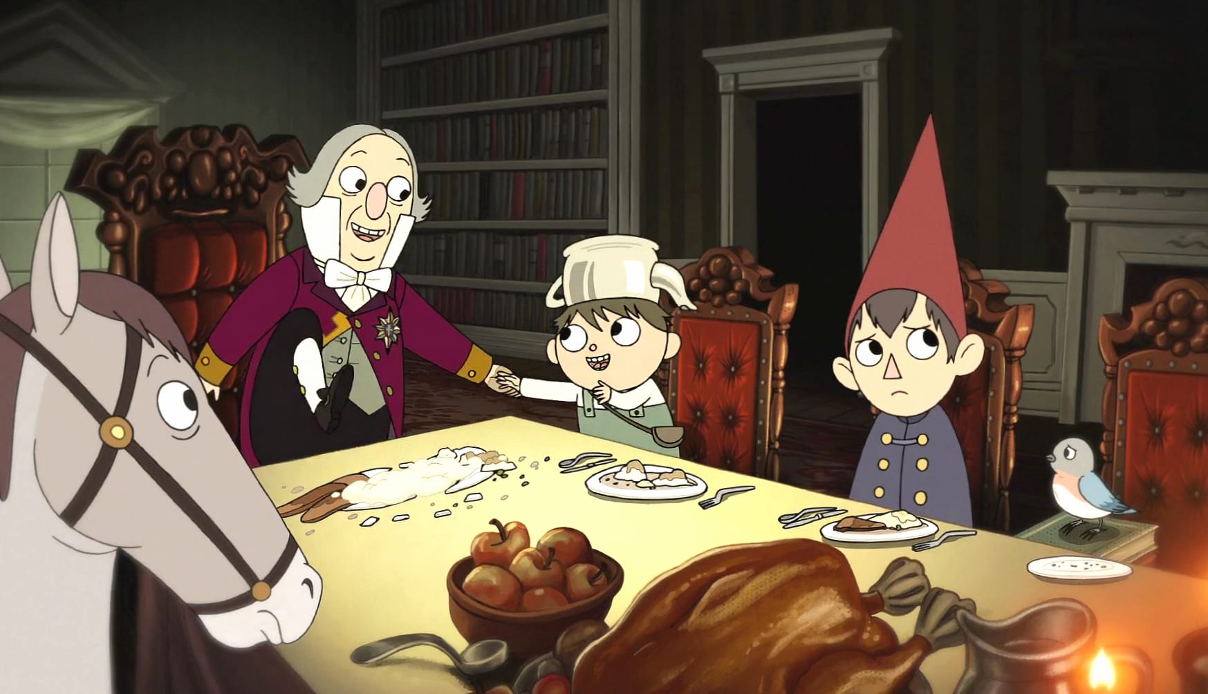 Over the Garden Wall - Enigmatic Dinner Scene at 1680 x 945 HD size wallpapers HD quality