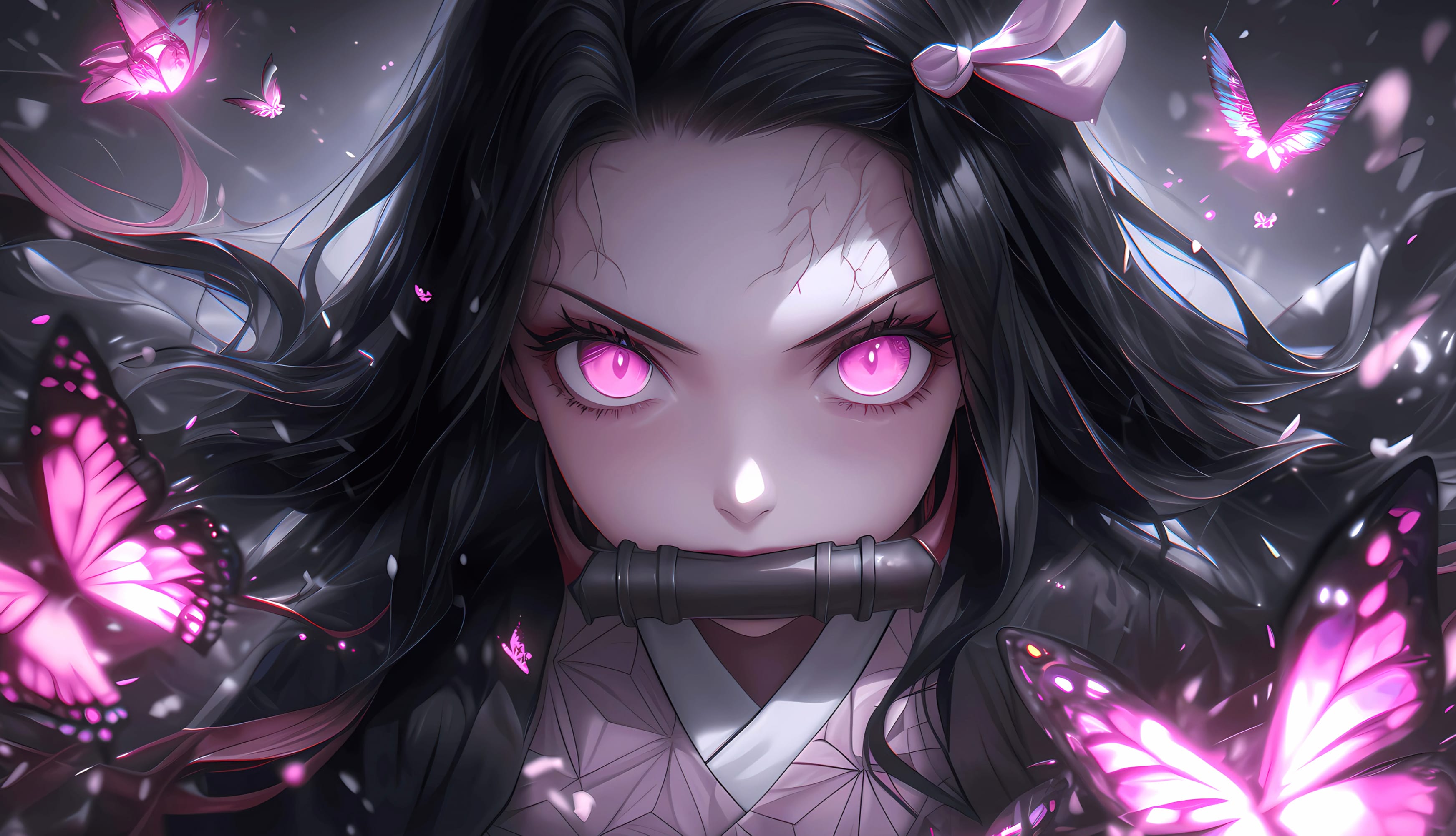 Pink aesthetic Nezuko Kamado wallpapers HD quality