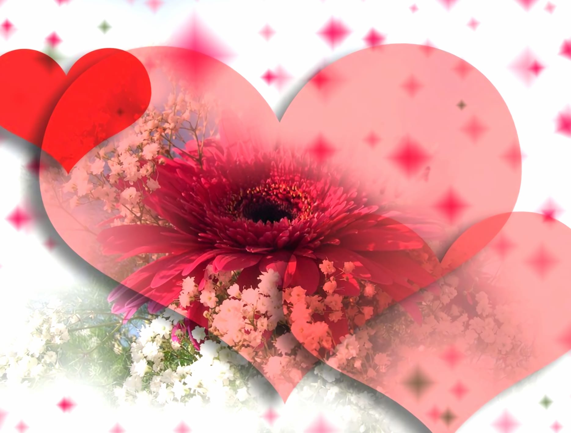 Pink Flower Heart Artistic Love wallpapers HD quality