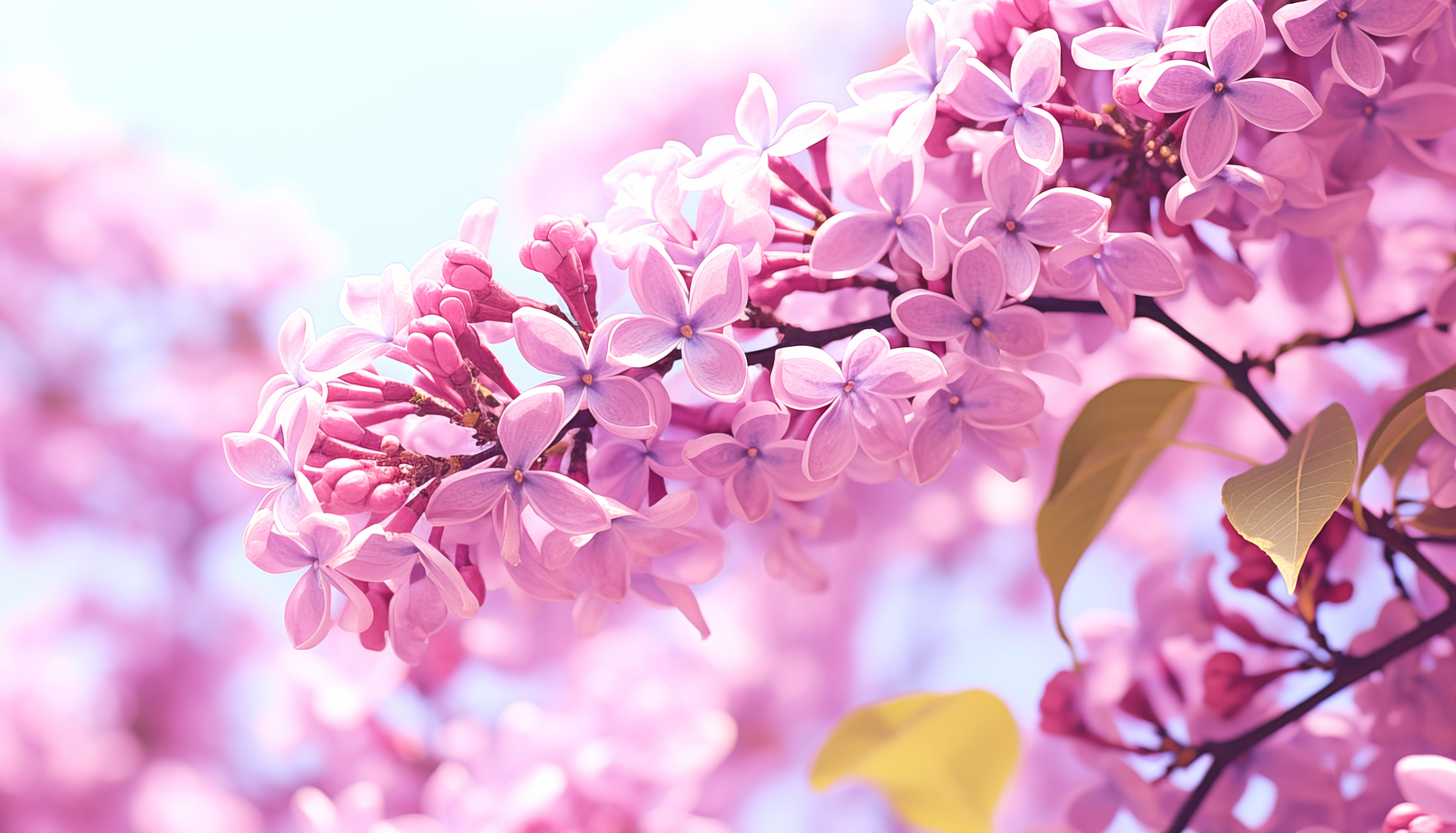 Pink Lilac Blossoms at 1024 x 1024 iPad size wallpapers HD quality