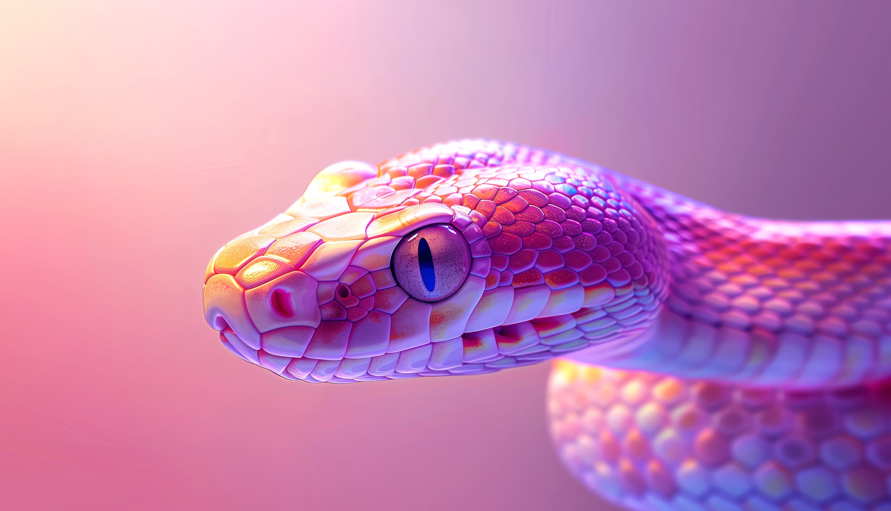 Pink Serpent Majesty - HD Animal Desktop Wallpaper at 640 x 960 iPhone 4 size wallpapers HD quality