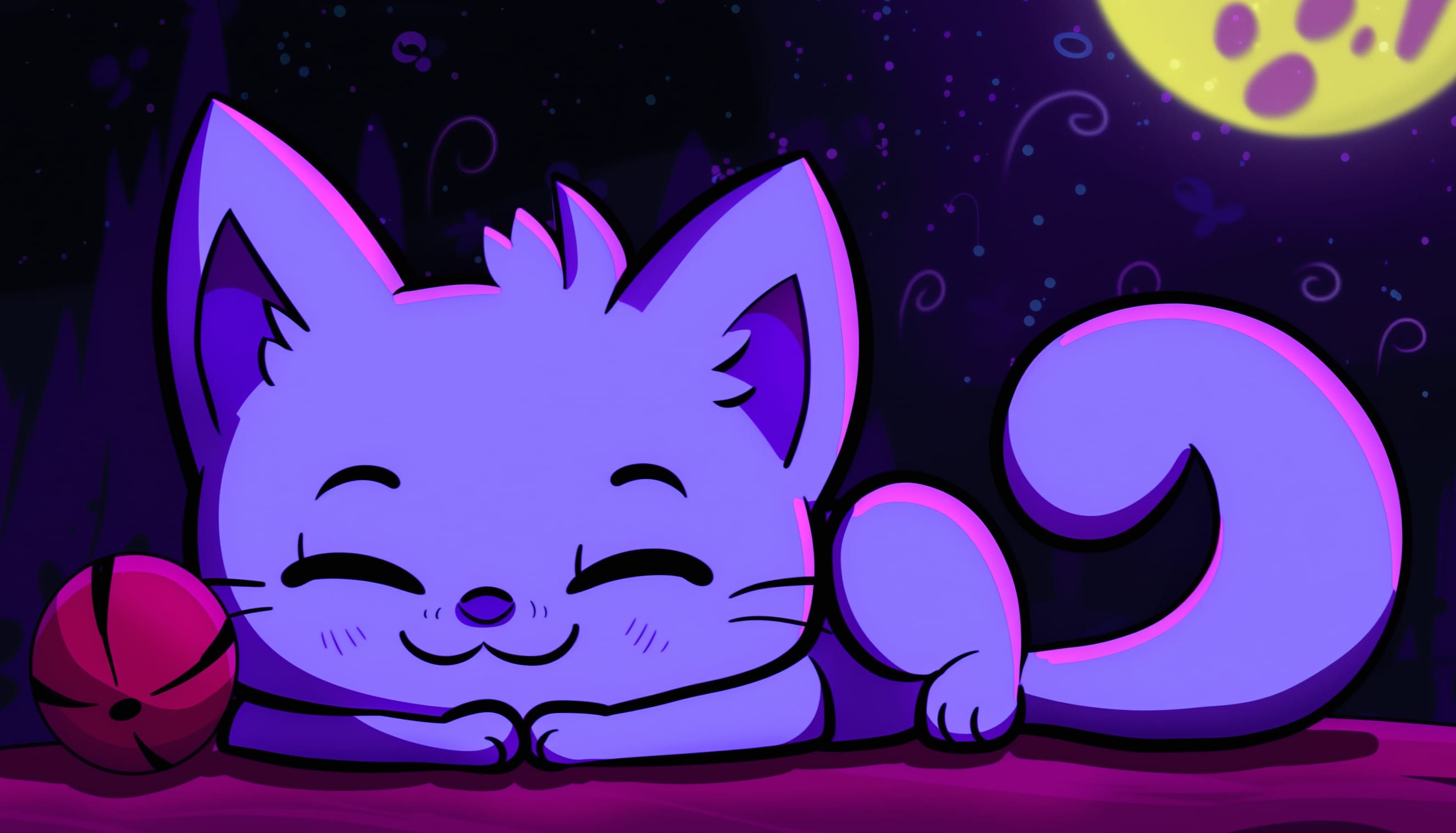 Playful CatNap Under the Moon – Your! at 1334 x 750 iPhone 7 size wallpapers HD quality