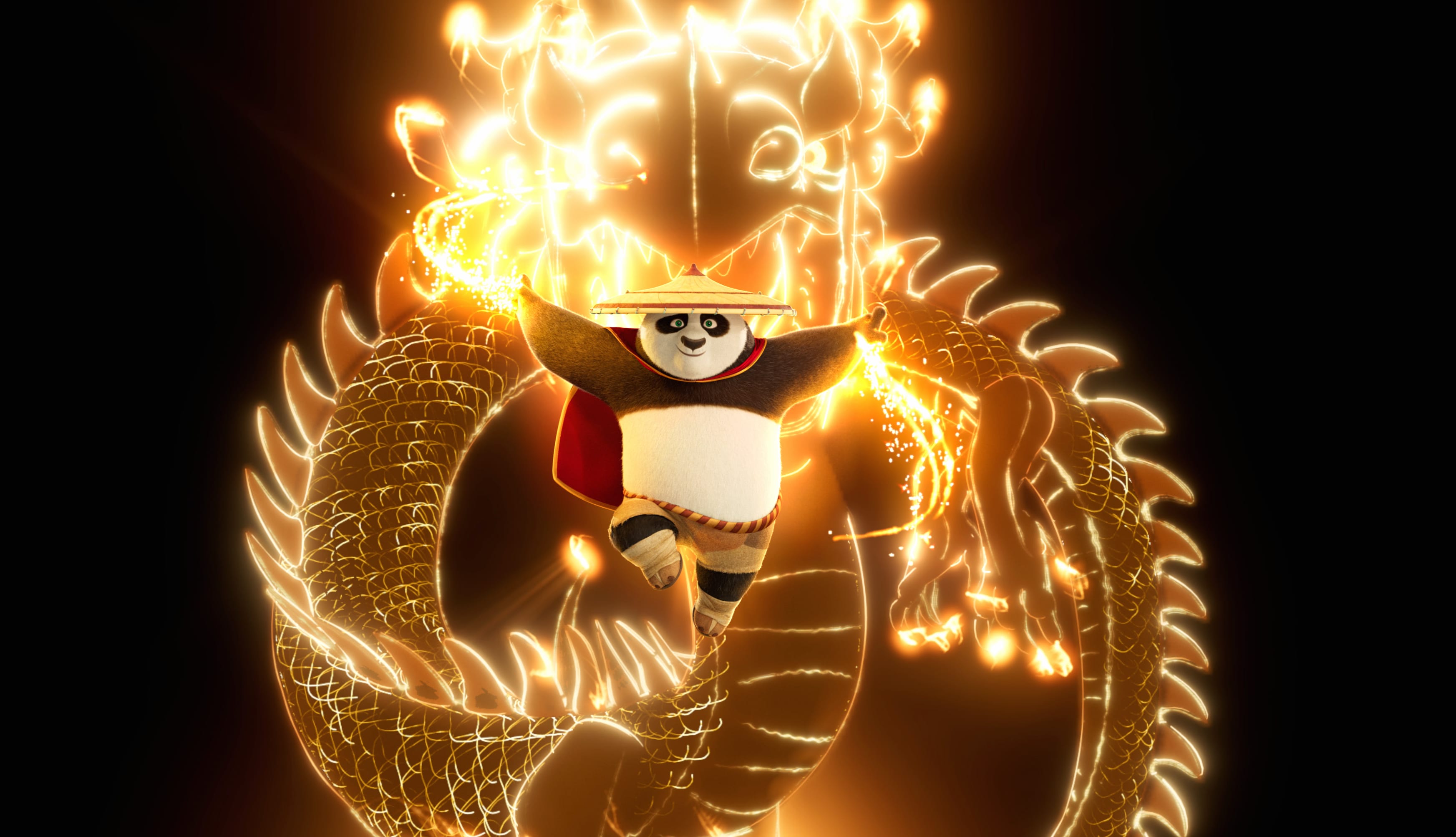 Po The Dragon Warrior in Kung Fu Panda 4 at 1366 x 768 HD size wallpapers HD quality