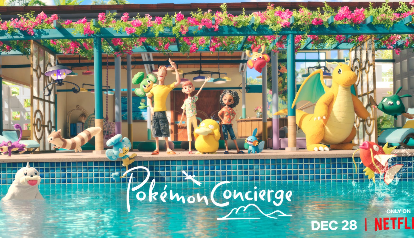 Pokemon Concierge Series – Vibrant Poolside Adventure wallpapers HD quality