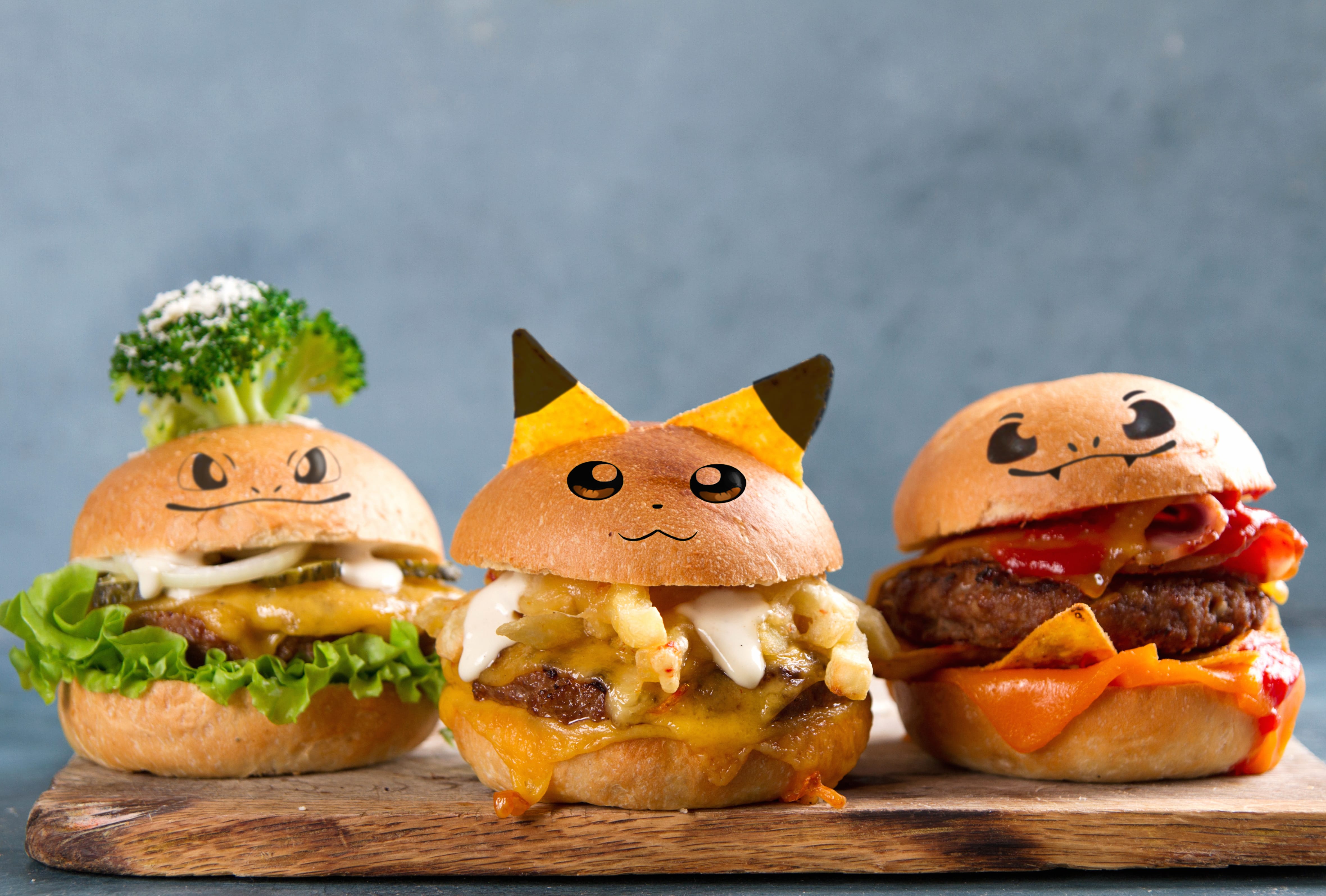 Pokemon Food Burger at 640 x 1136 iPhone 5 size wallpapers HD quality