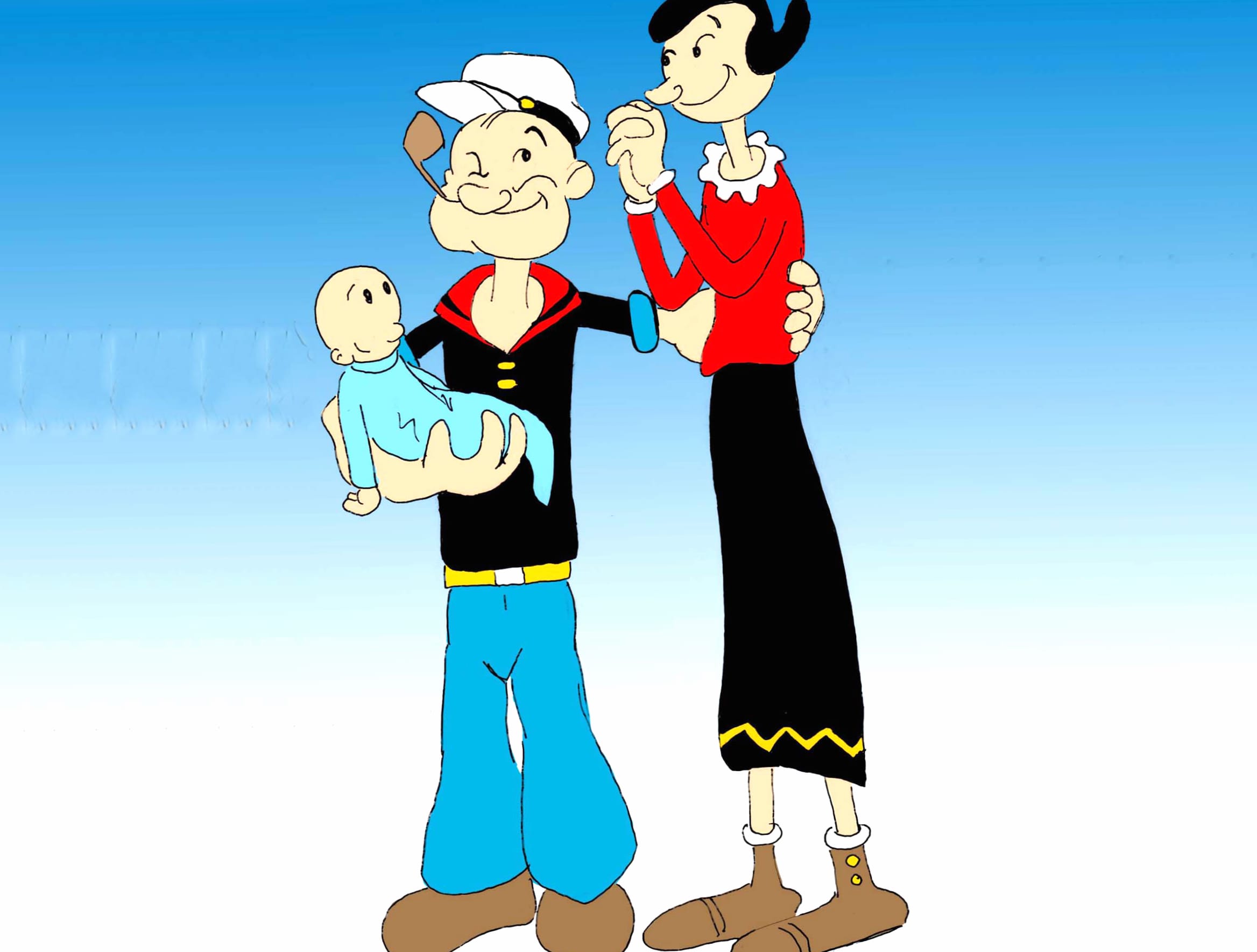 Popeye TV Show Family at 640 x 960 iPhone 4 size wallpapers HD quality