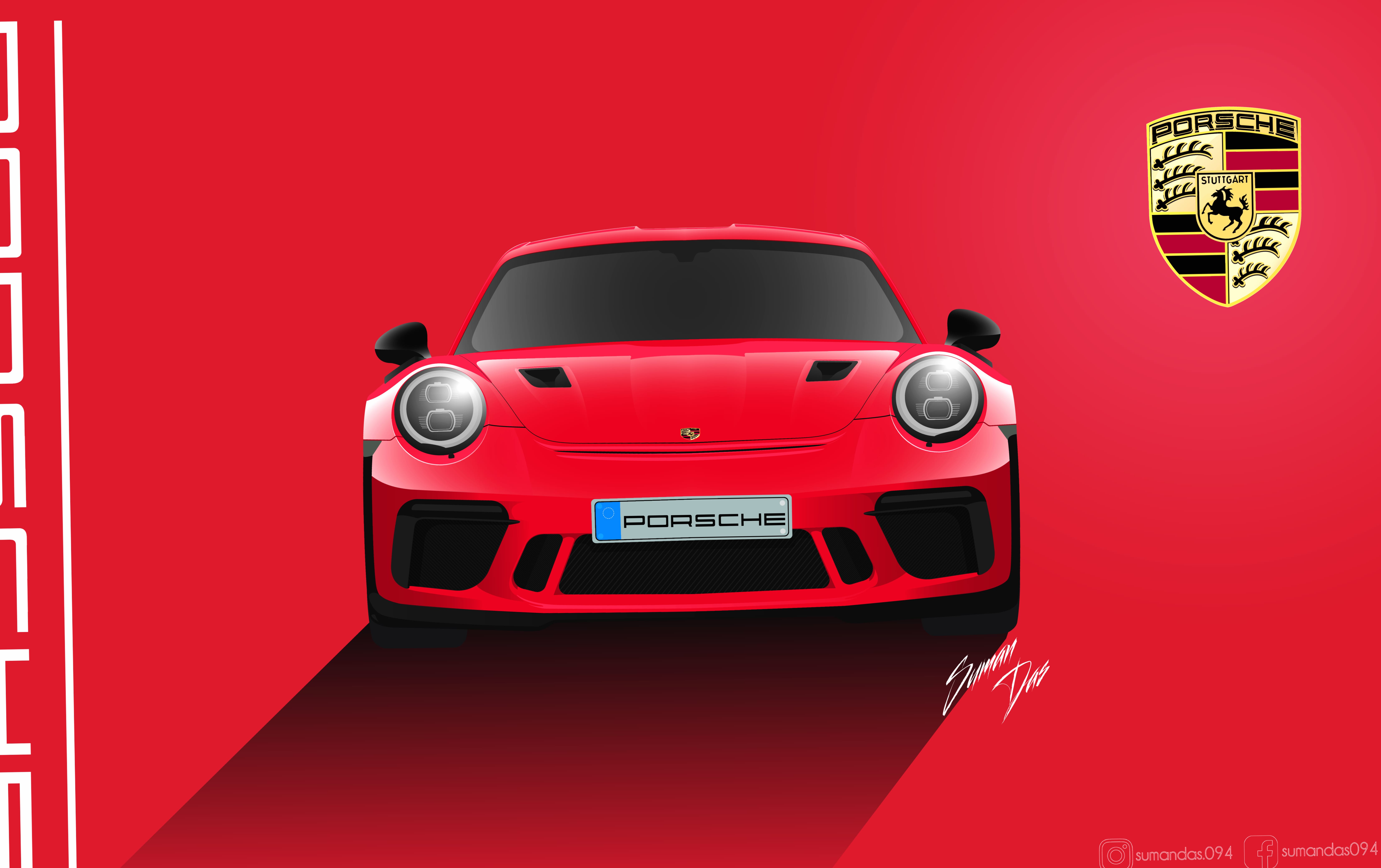 Porsche illustration wallpapers HD quality