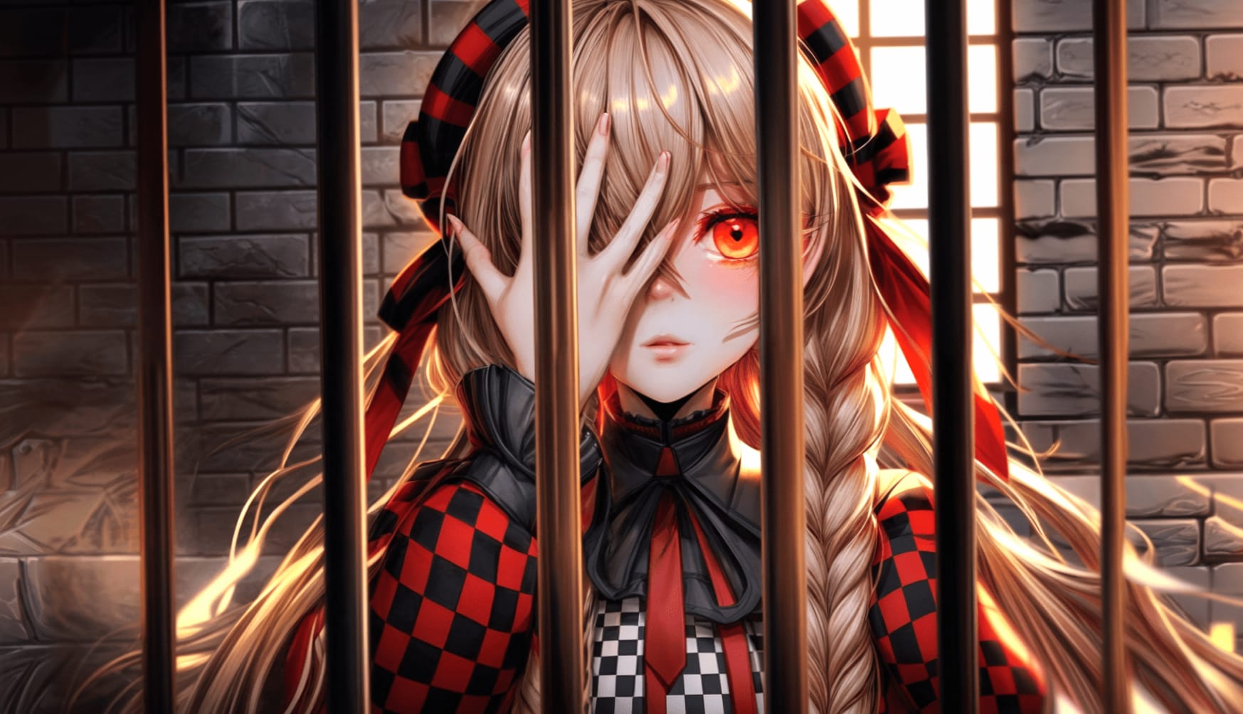 Prison Blonde Dark Anime Red Eyes Dark Anime at 1366 x 768 HD size wallpapers HD quality