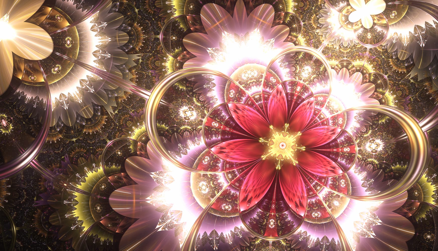 Psychedelic Floral Fractal A Stunning at 1152 x 864 size wallpapers HD quality