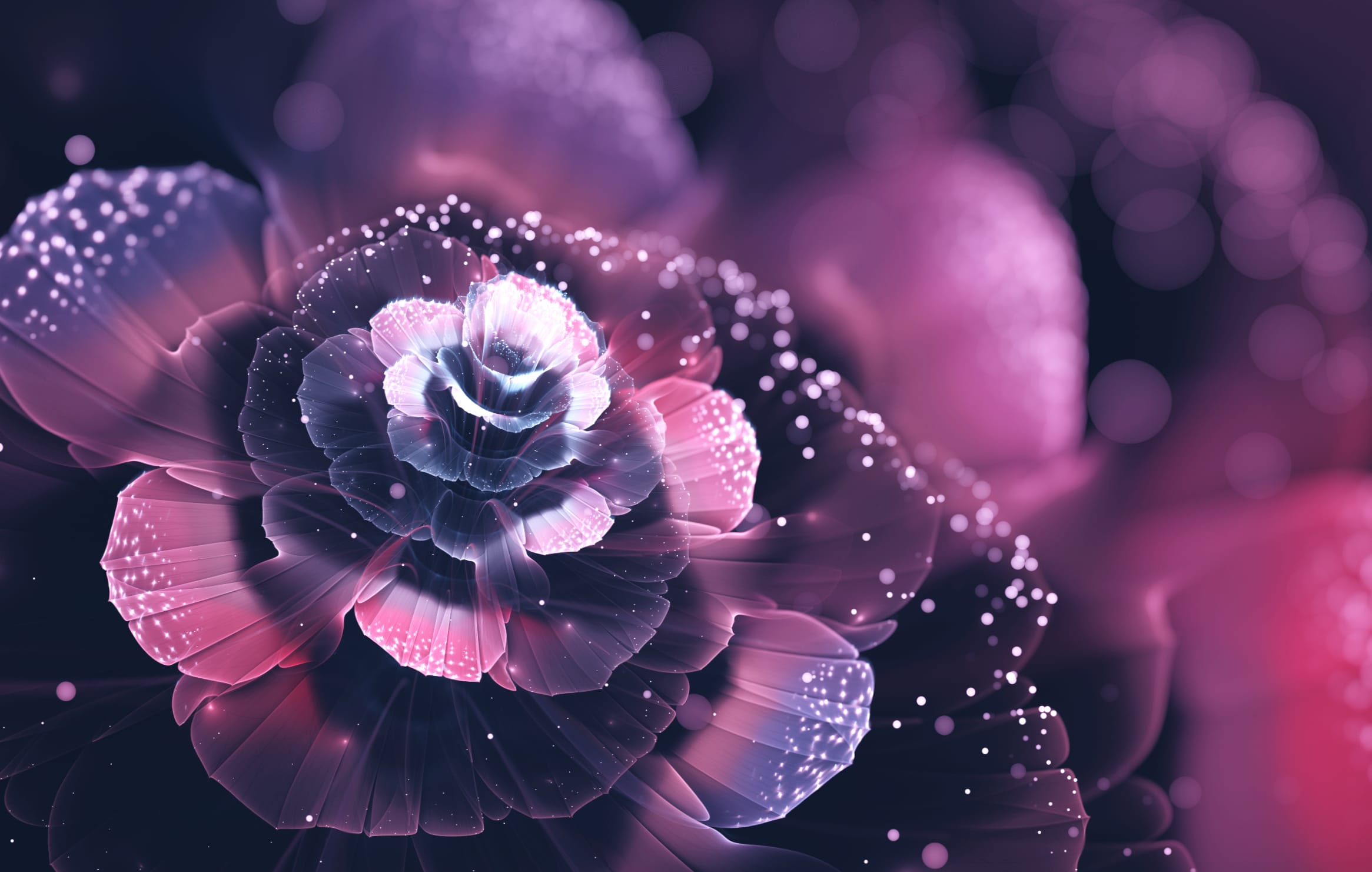 Psychedelic Fractal Flower - wallpapers HD quality