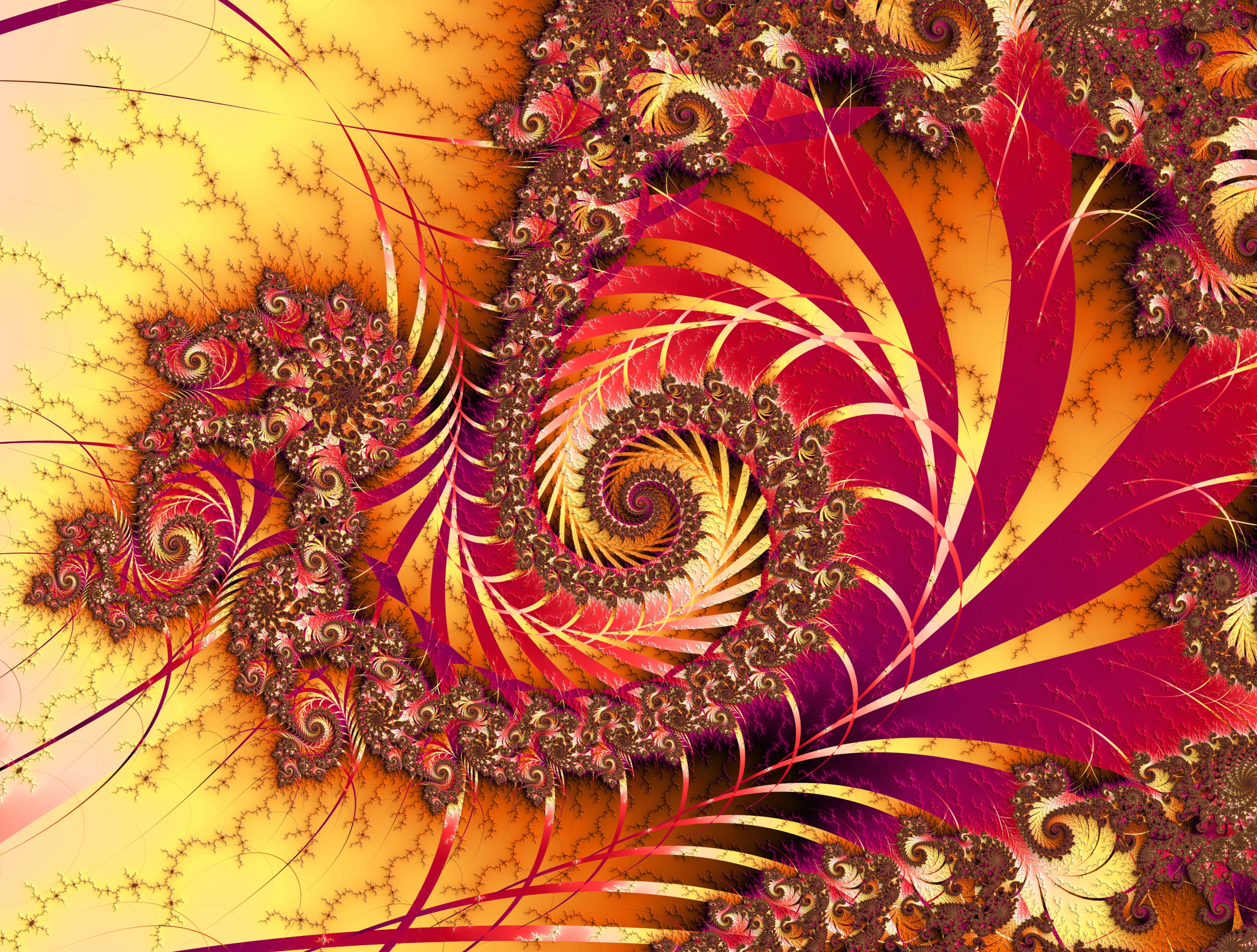 Psychedelic Fractal Vortex - at 640 x 960 iPhone 4 size wallpapers HD quality