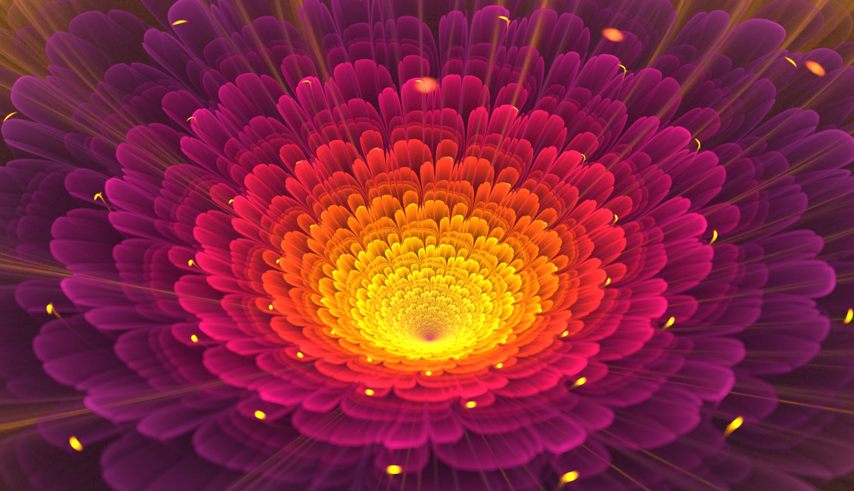 Psychedelic Hippie Trippy CGI Flower Abstract Fractal at 1600 x 900 HD size wallpapers HD quality