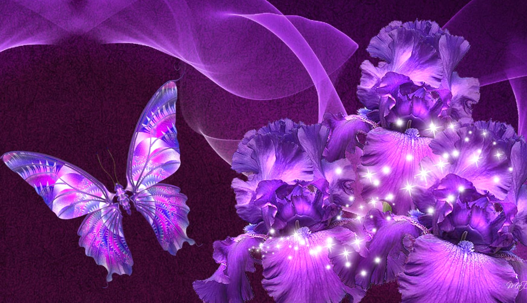 Purple Blossom Butterfly - wallpapers HD quality