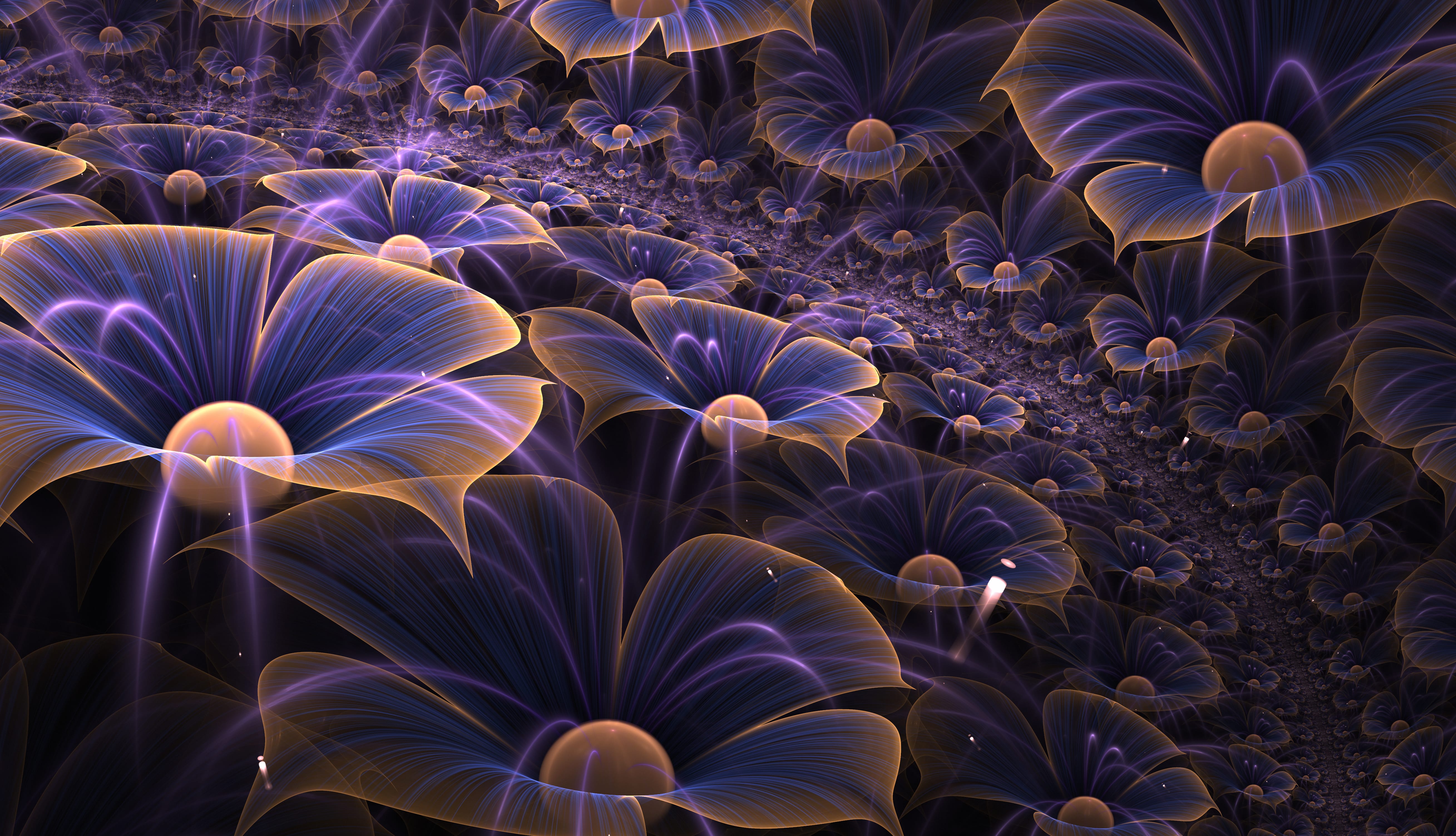 Purple Fractal Artistic Flower wallpapers HD quality