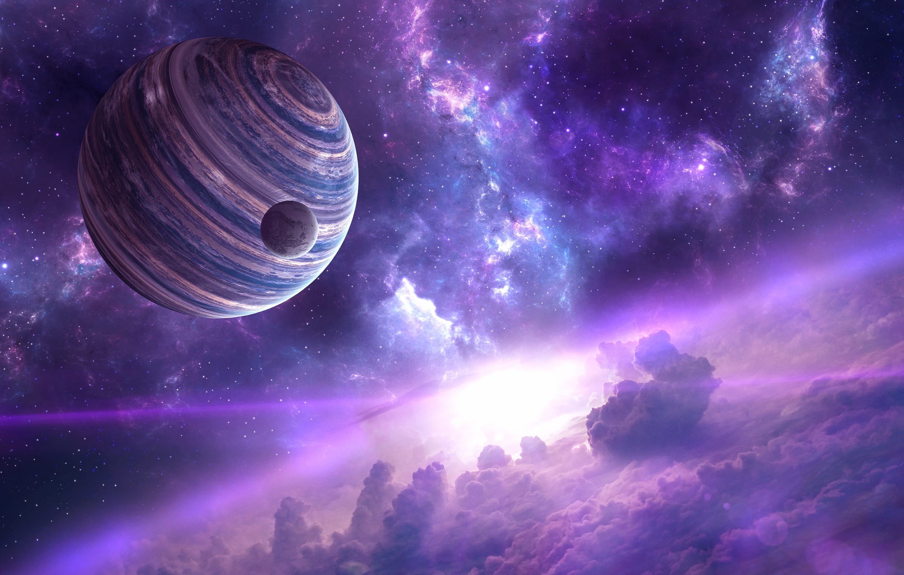 Purple Nebula Planet - Sci-Fi wallpapers HD quality