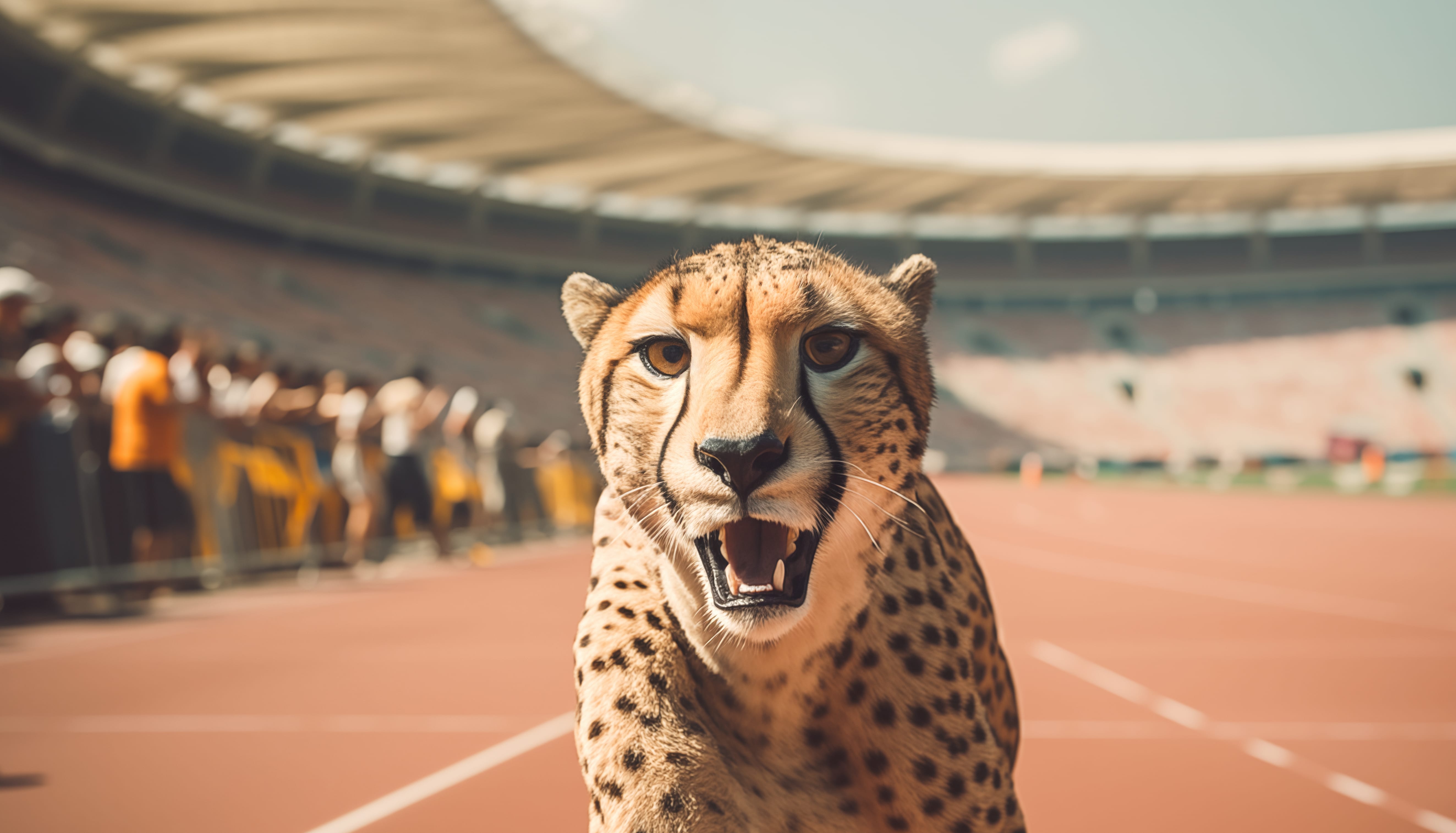 Race-Ready Cheetah on Track wallpapers HD quality