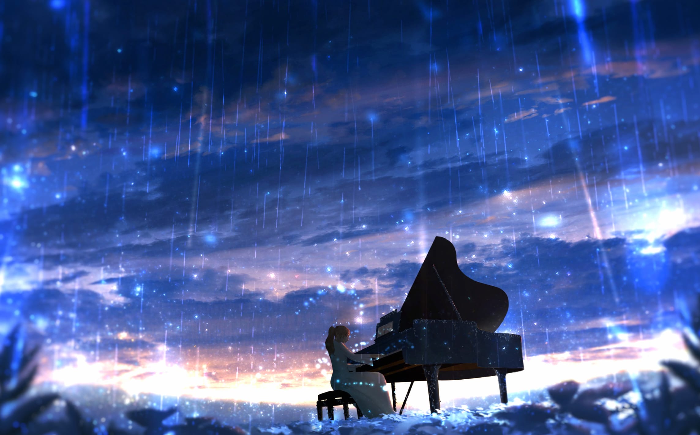 Rainy Piano Melody - Anime wallpapers HD quality