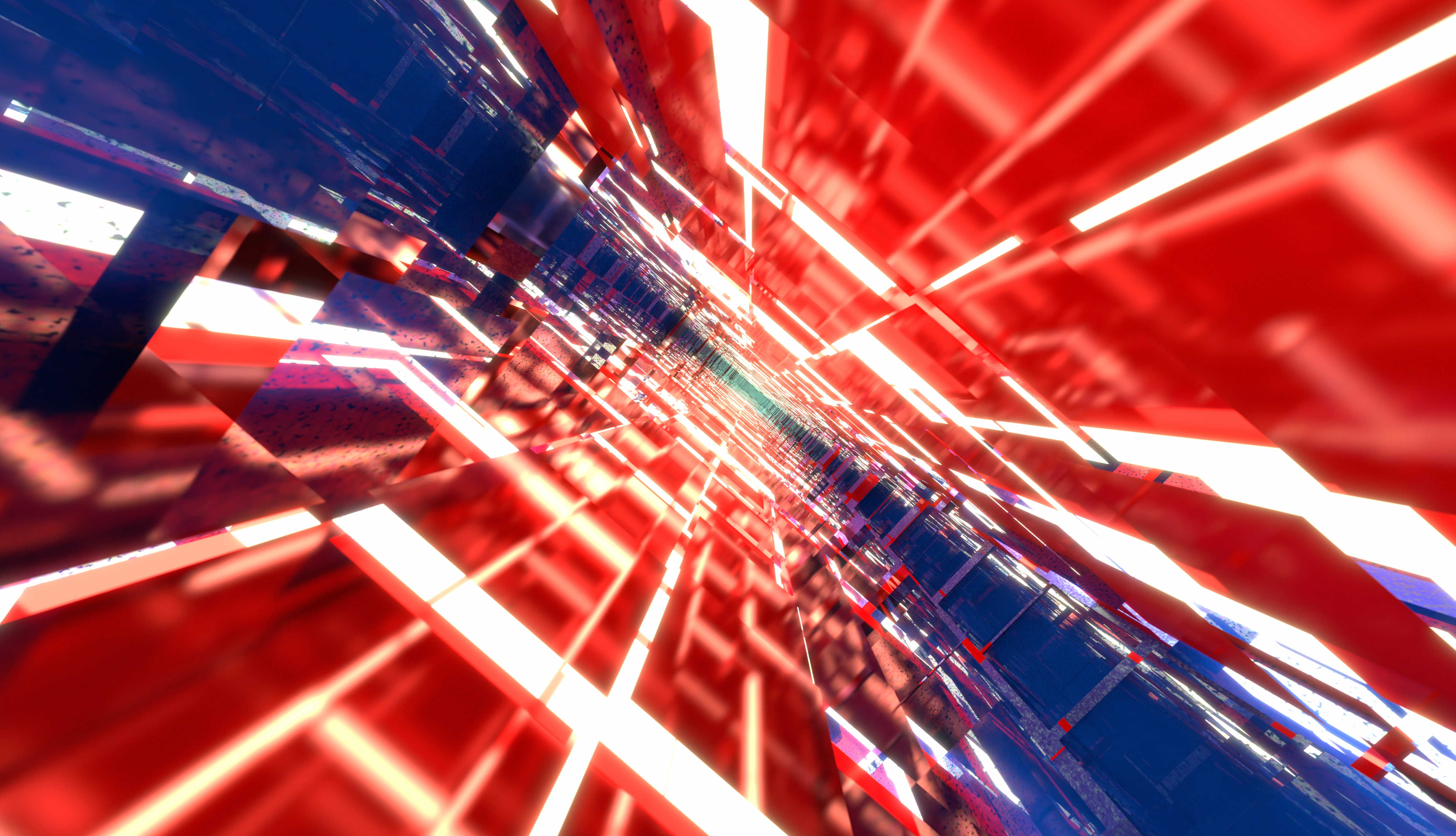 Red and Blue Glass Tunnels at 1600 x 1200 size wallpapers HD quality