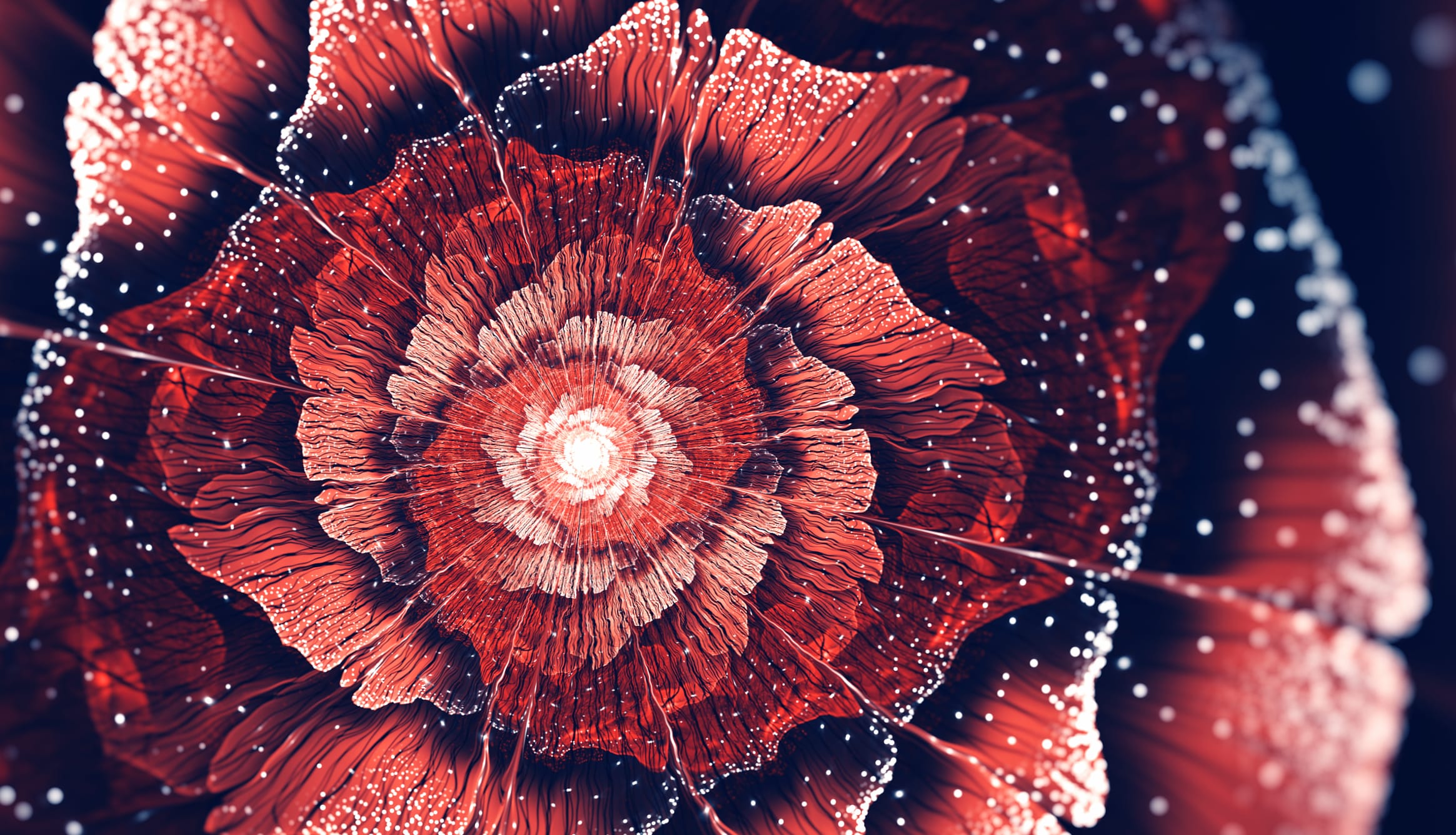 Red Flower Abstract Fractal at 750 x 1334 iPhone 6 size wallpapers HD quality