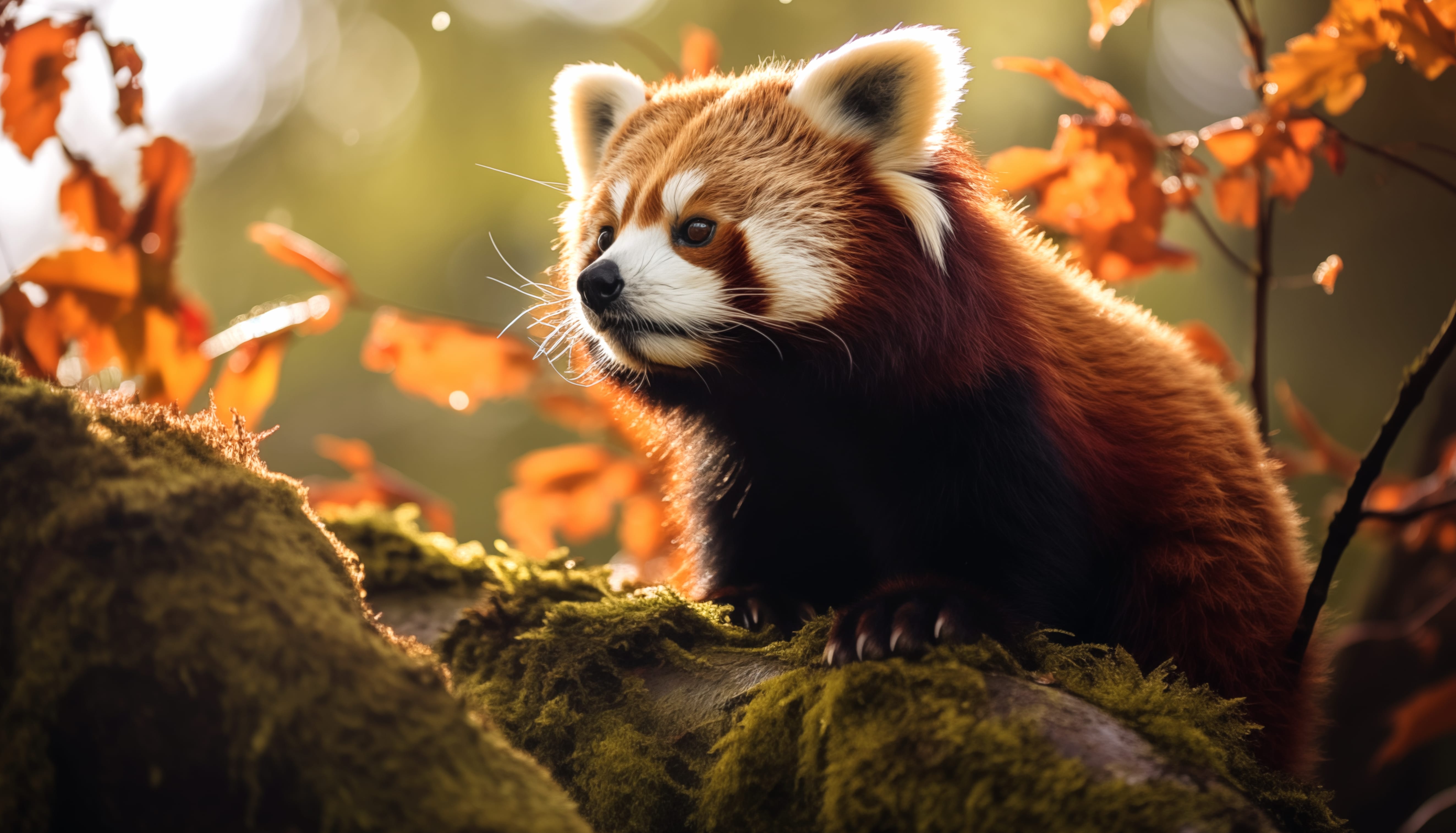 Red Panda Autumn Bliss wallpapers HD quality