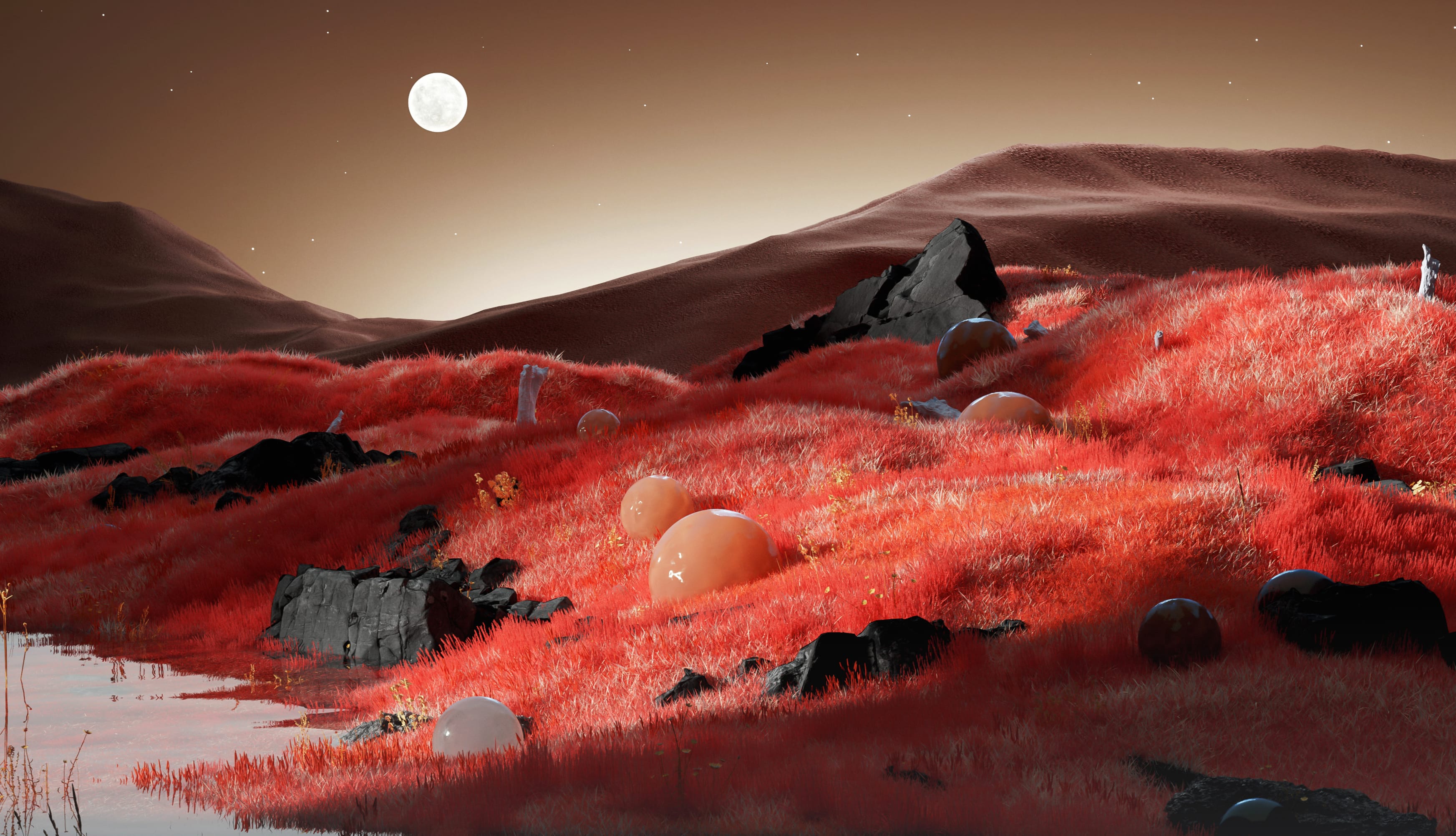 Red planet Landscape at 640 x 1136 iPhone 5 size wallpapers HD quality