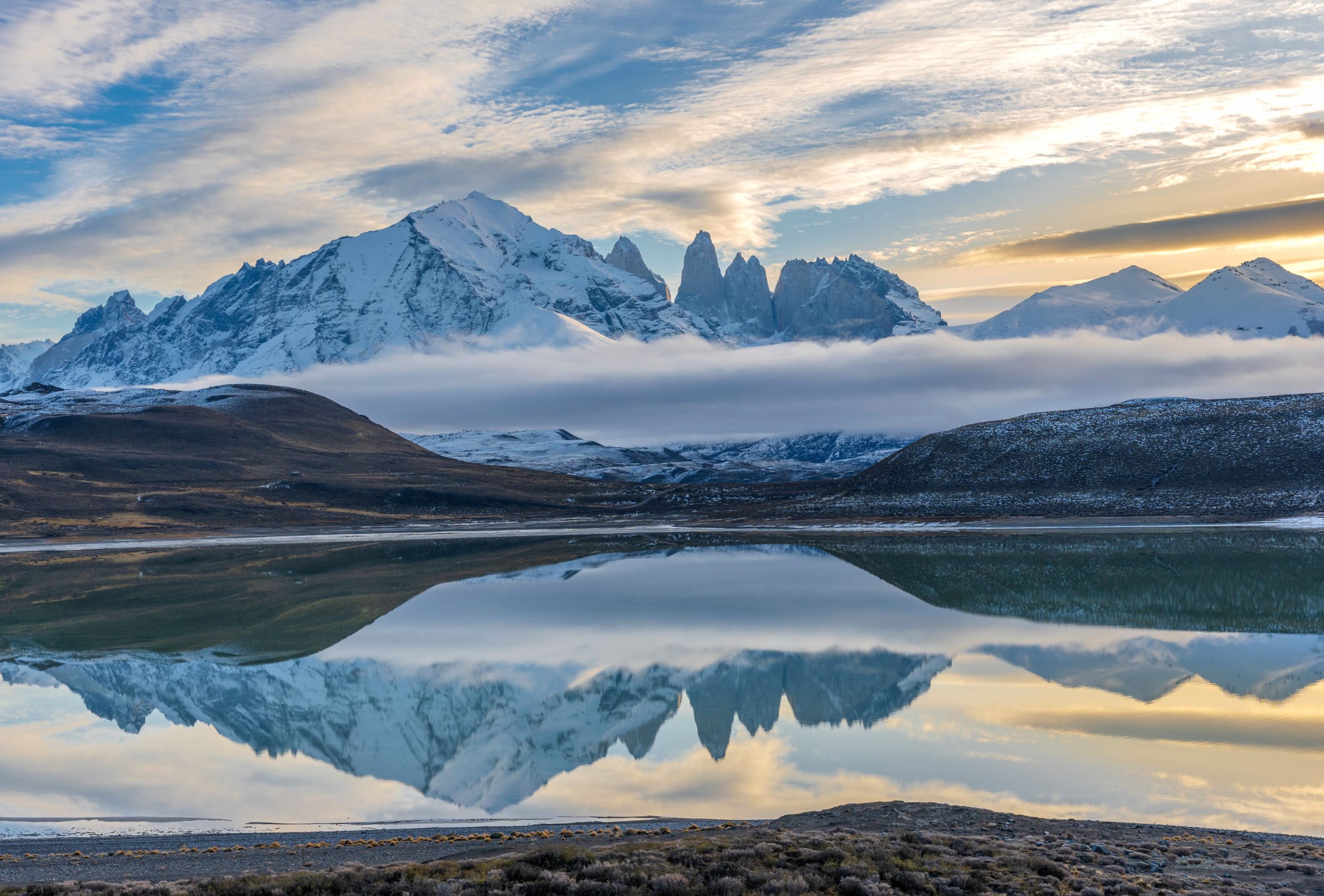 Reflection Nature Torres Del Paine wallpapers HD quality