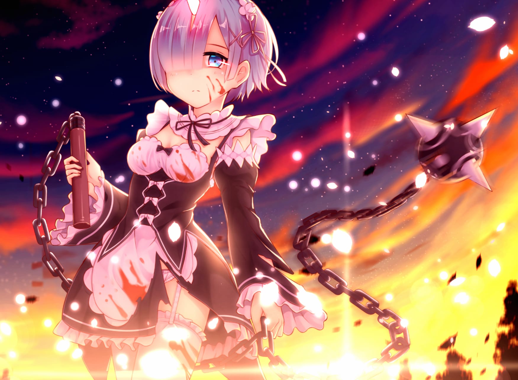 Rem - Night Warrior at 2048 x 2048 iPad size wallpapers HD quality