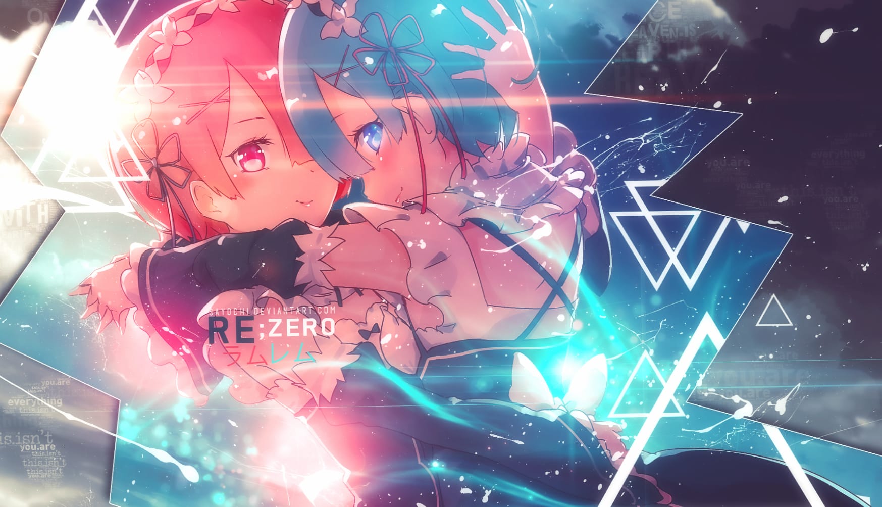 ReZero Hug - Ram & Rem at 2560 x 1440 HD size wallpapers HD quality