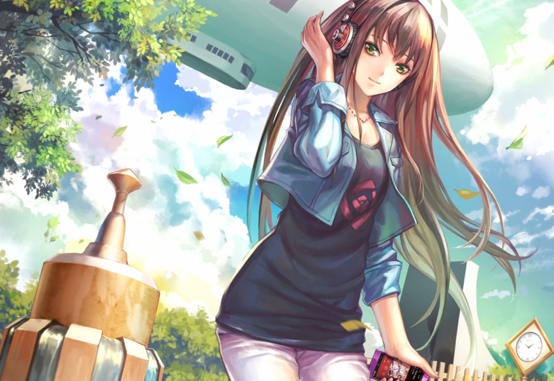 Rin Shibuya with Headphones - Fall Anime at 640 x 960 iPhone 4 size wallpapers HD quality