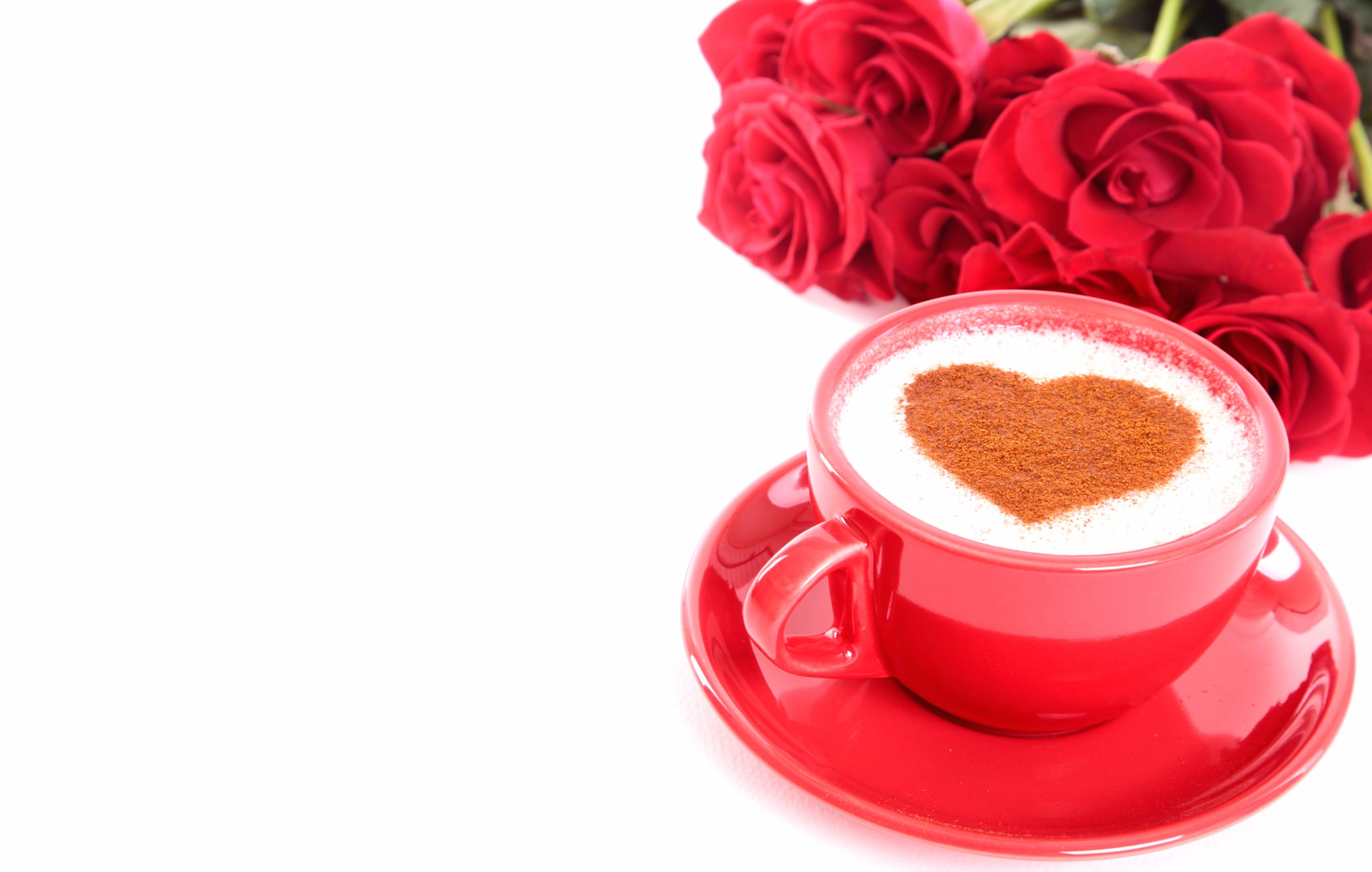 Romantic Coffee and Red Rose at 1334 x 750 iPhone 7 size wallpapers HD quality