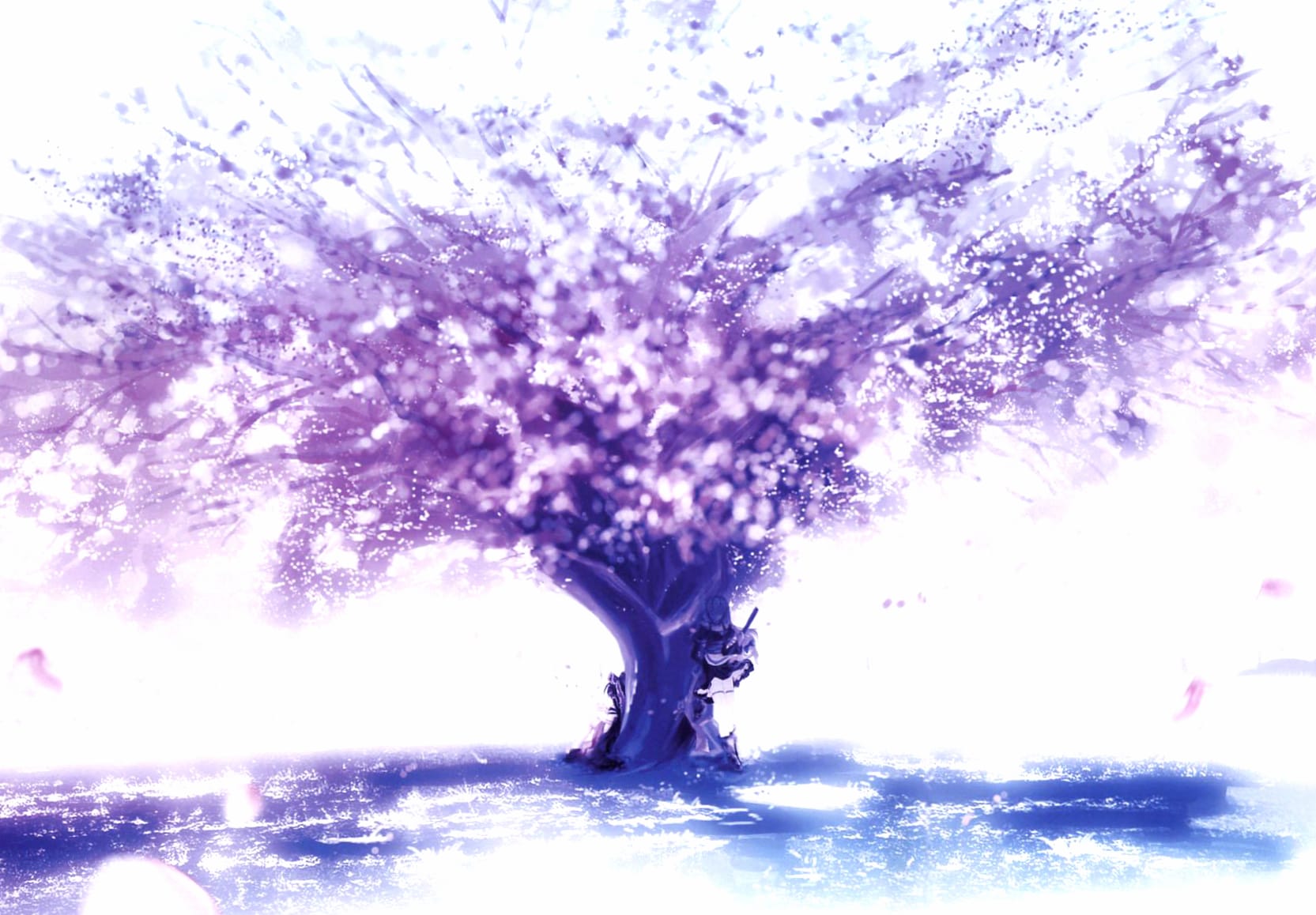 Sakura Tree with Marisa and Reimu wallpapers HD quality