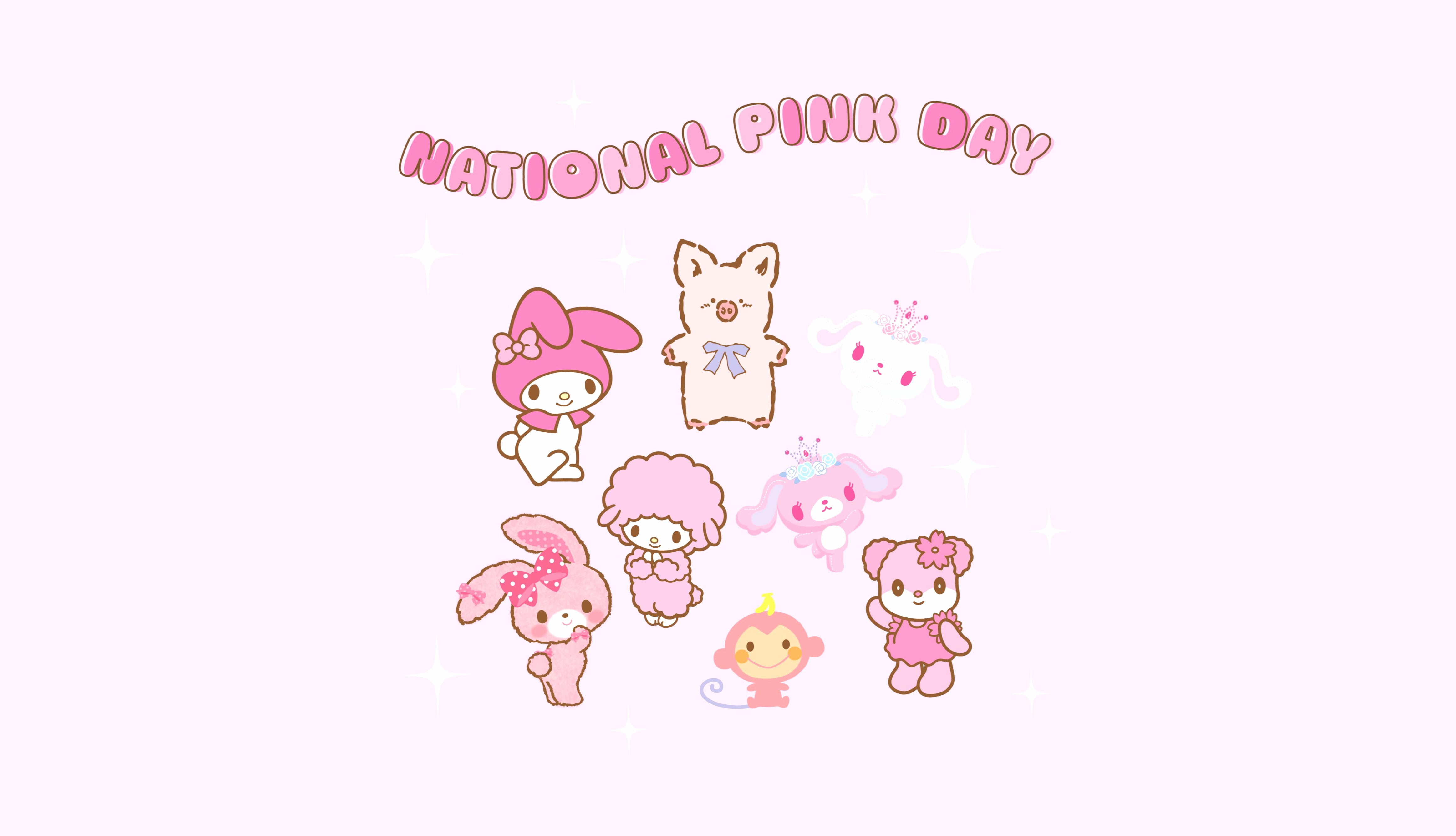 Sanrio Characters Celebrate National Pink Day wallpapers HD quality