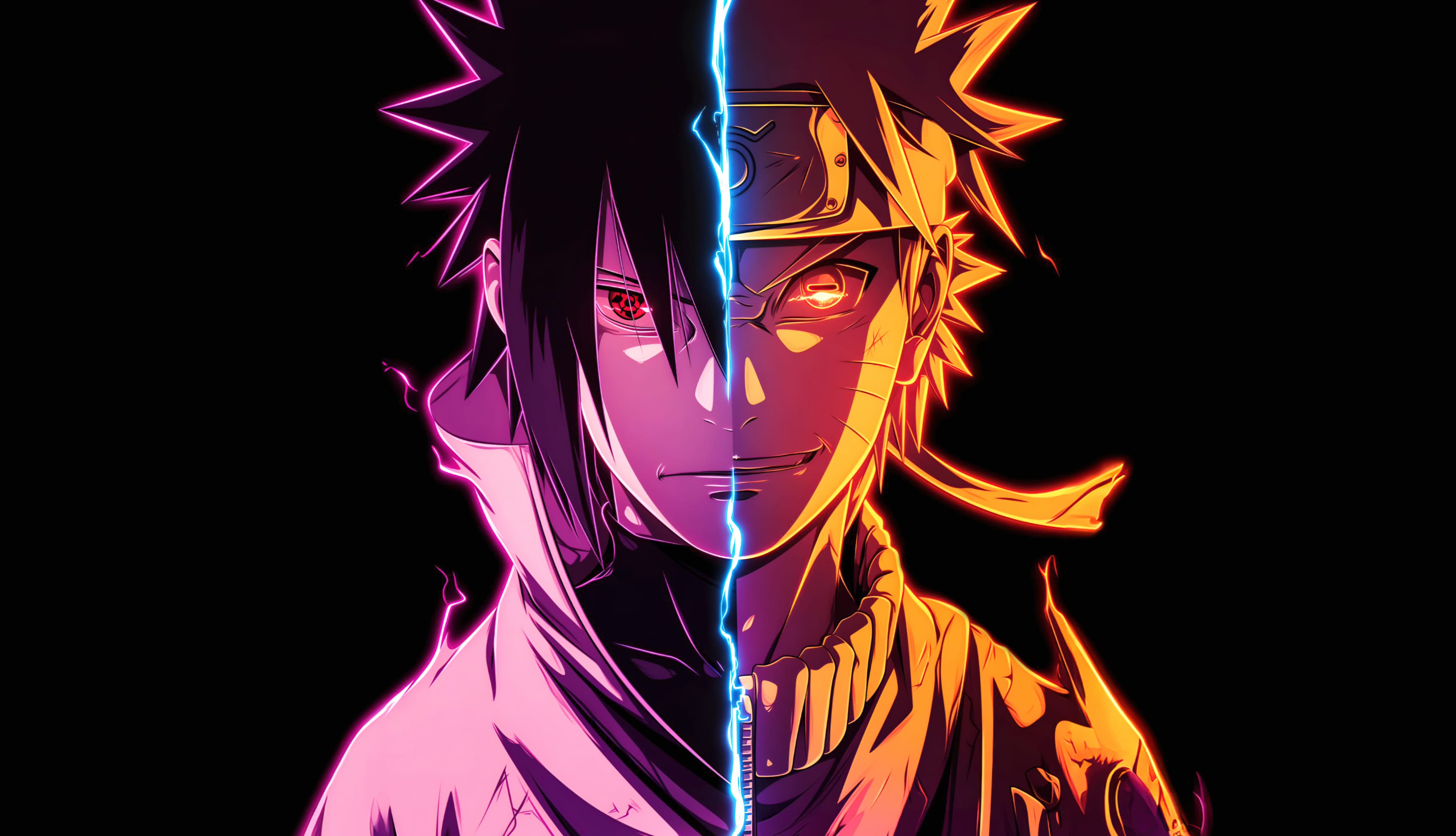 Sasuke vs Naruto Uzumaki AMOLED wallpapers HD quality