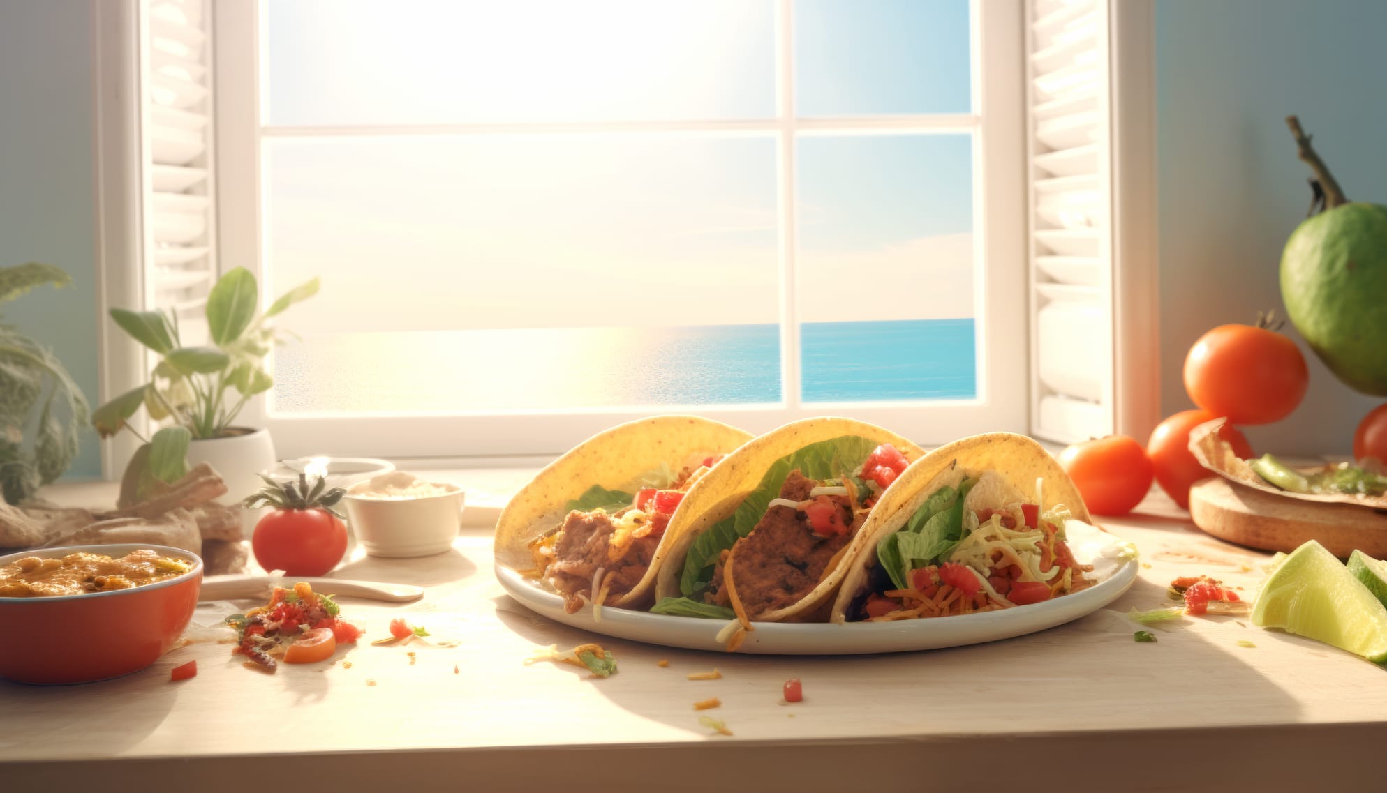 Scenic Ocean View Taco Feast wallpapers HD quality