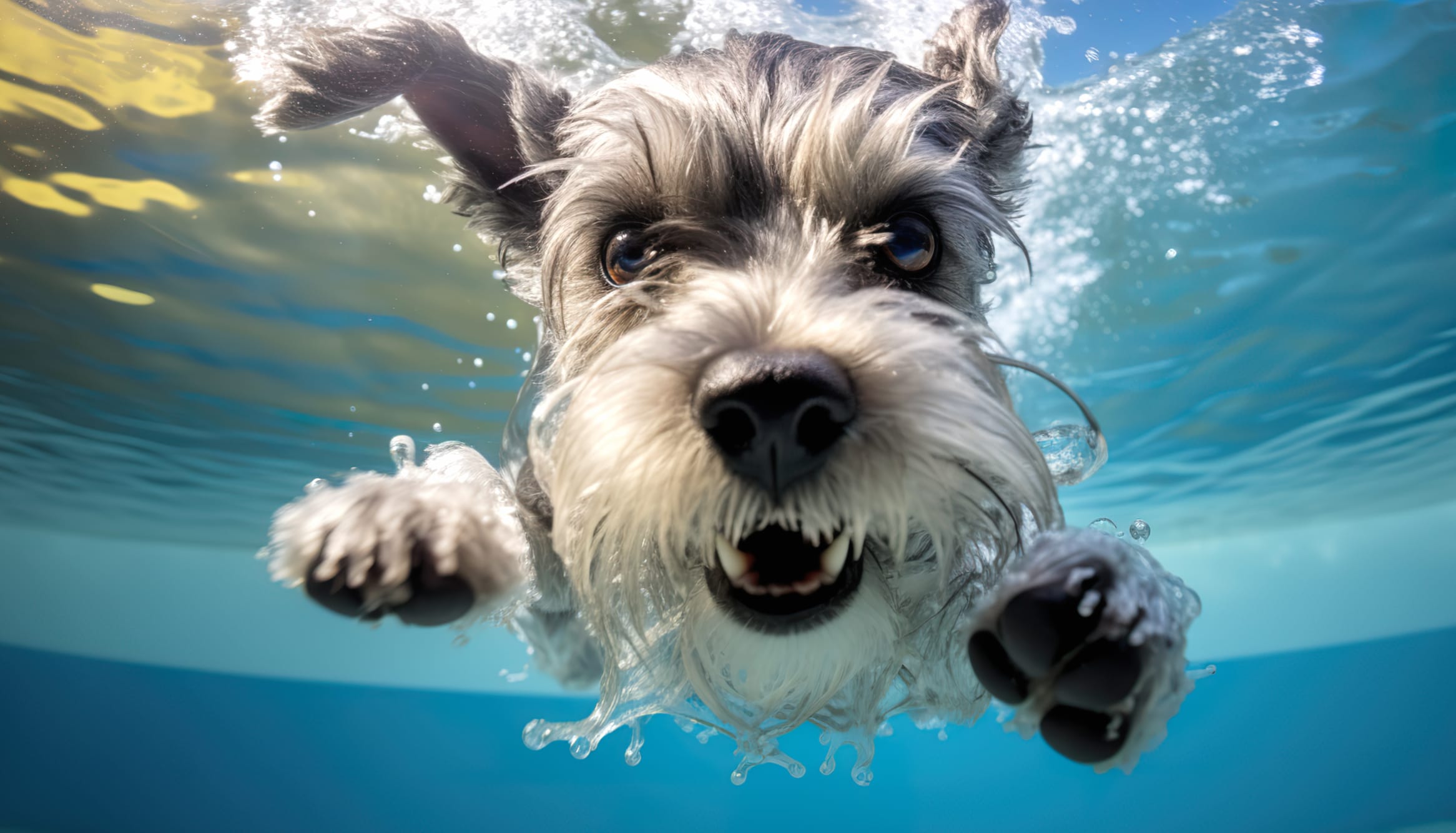 Schnauzer Dog Underwater Wallpaper wallpapers HD quality