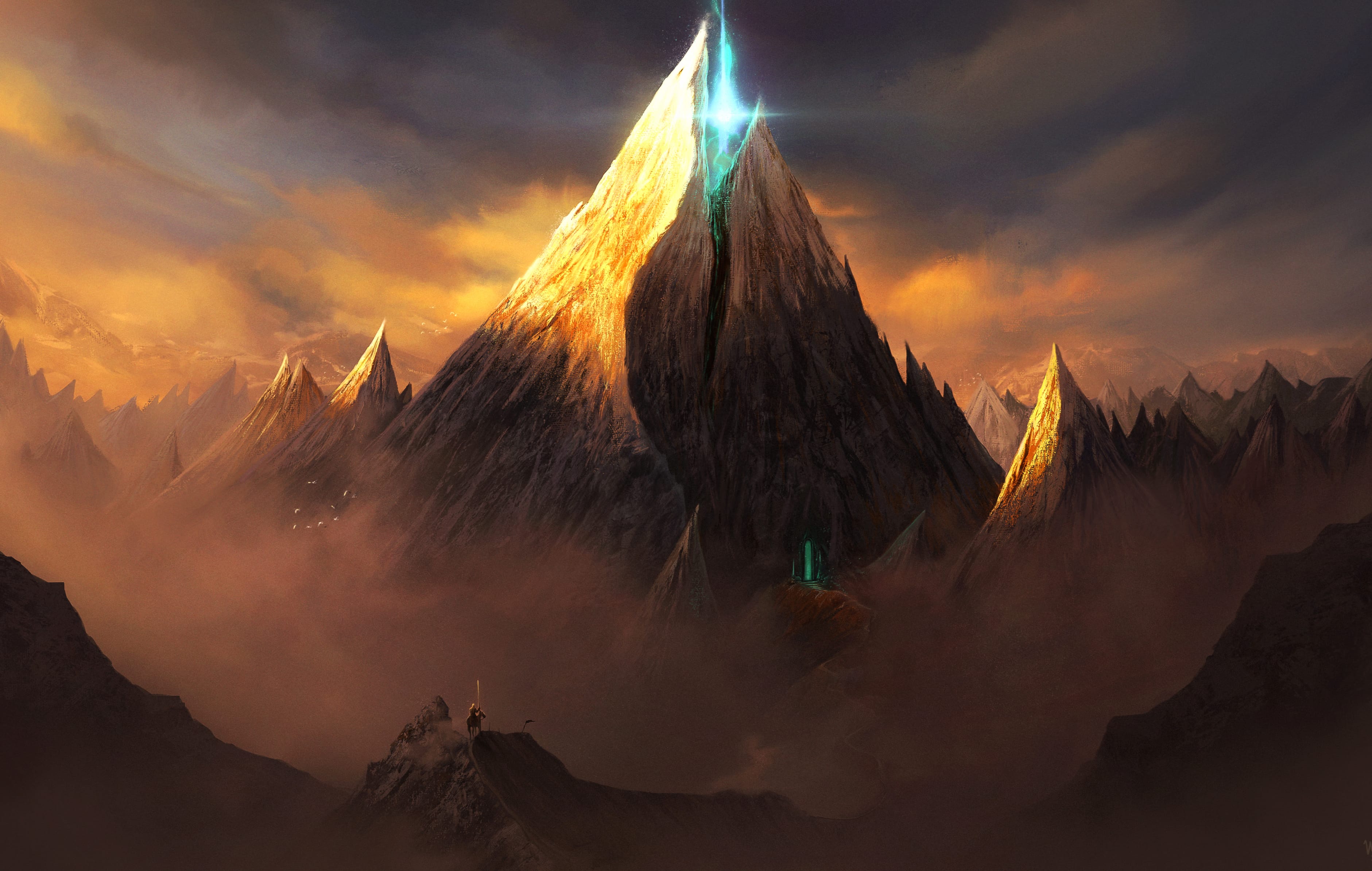 Sci-Fi Beam Over Mountain - wallpapers HD quality