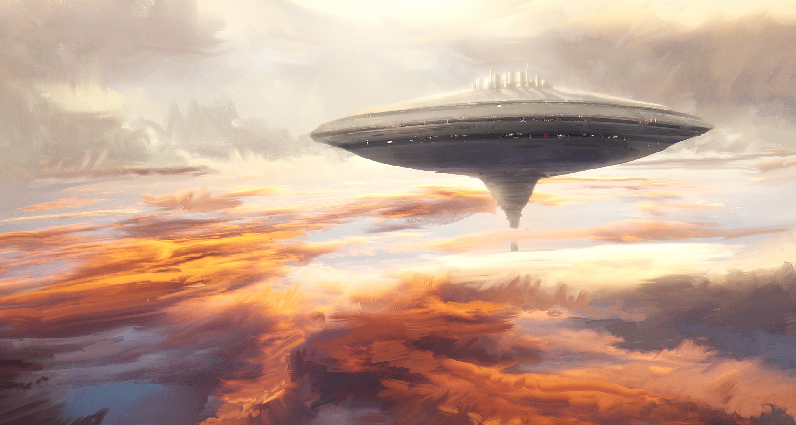 Sci-Fi City in the Clouds - at 640 x 1136 iPhone 5 size wallpapers HD quality