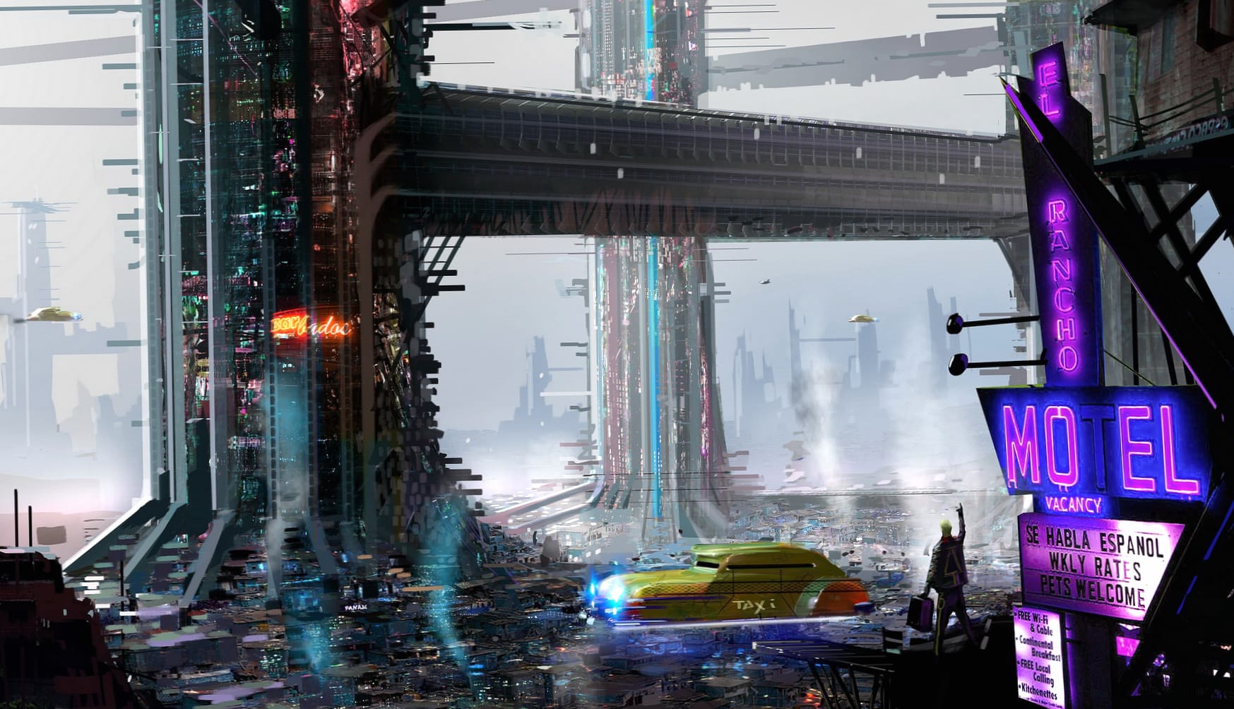 Sci-Fi City Taxi wallpapers HD quality