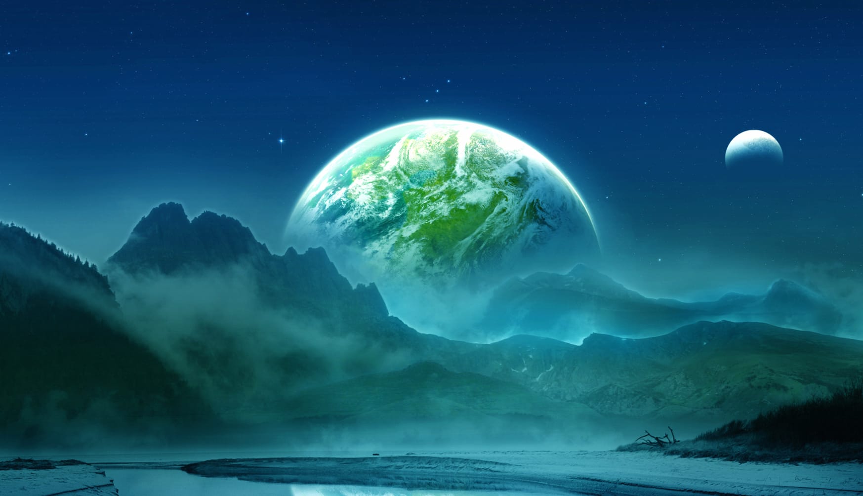 Sci-Fi Planet Rise A Stunning Experience at 320 x 480 iPhone size wallpapers HD quality