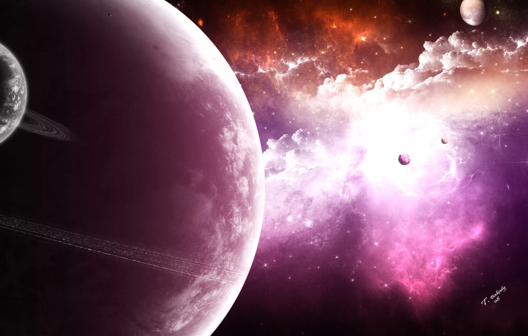 Sci-Fi Planetary Spectacle at 320 x 480 iPhone size wallpapers HD quality