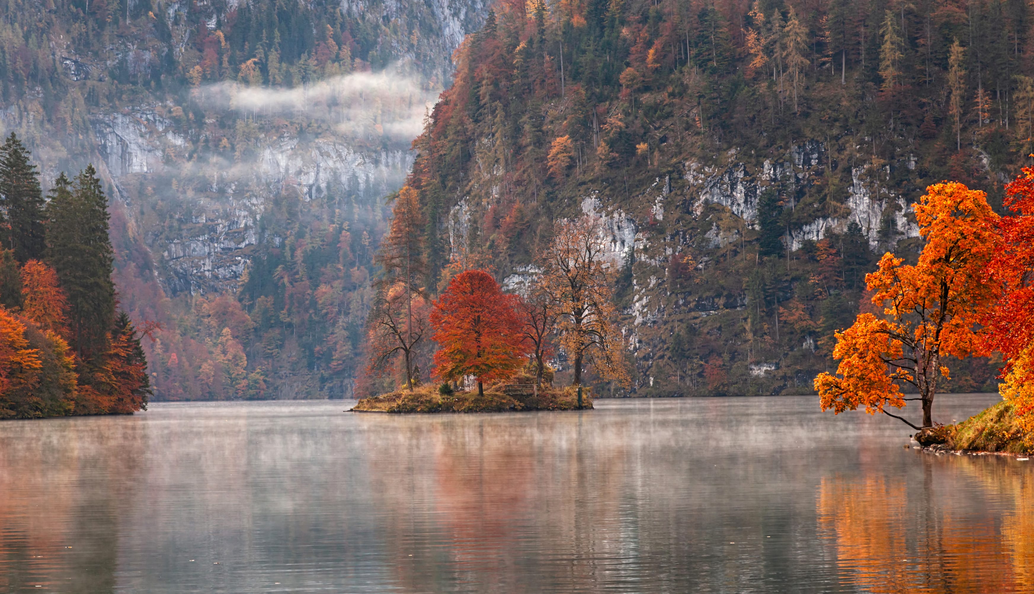 Serene Autumn Reflections HD Lake Wallpaper wallpapers HD quality